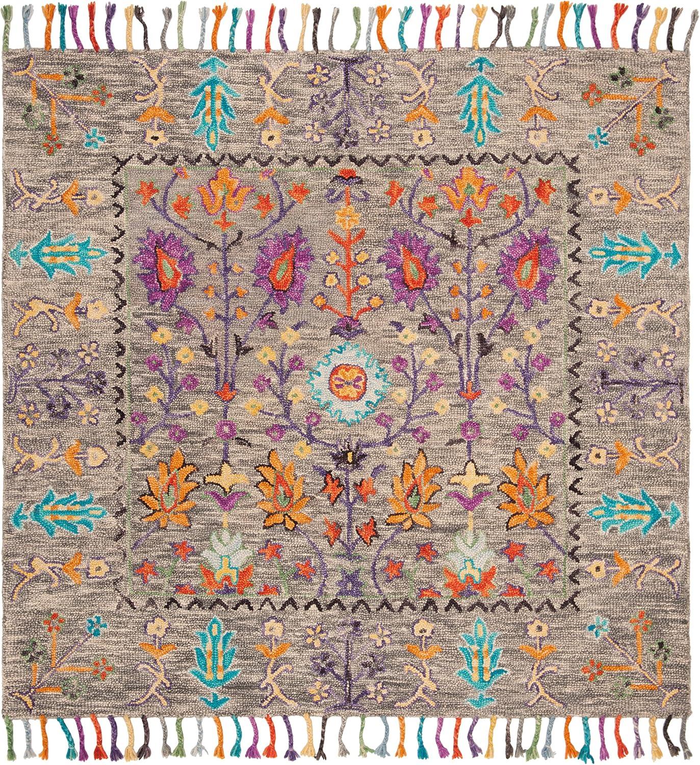 Blossom BLM453 Hand Tufted Indoor Area Rug - Grey/Multi - 5'x8' - Safavieh