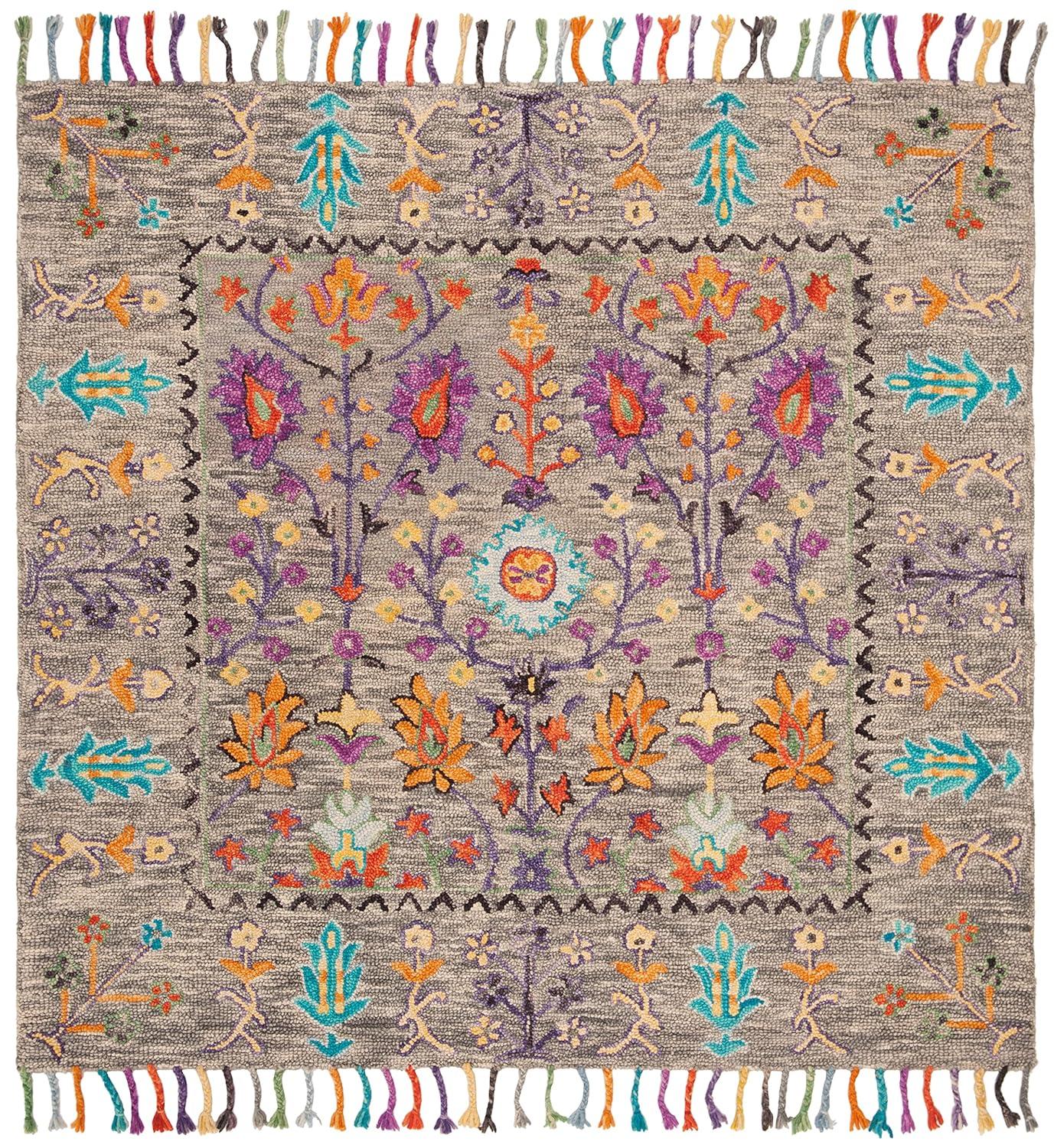 Blossom BLM453 Hand Tufted Indoor Area Rug - Grey/Multi - 5'x8' - Safavieh