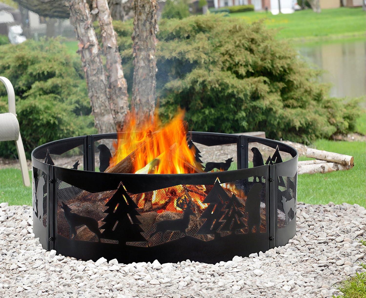 Wilderness Design Black Steel Fire Pit Ring