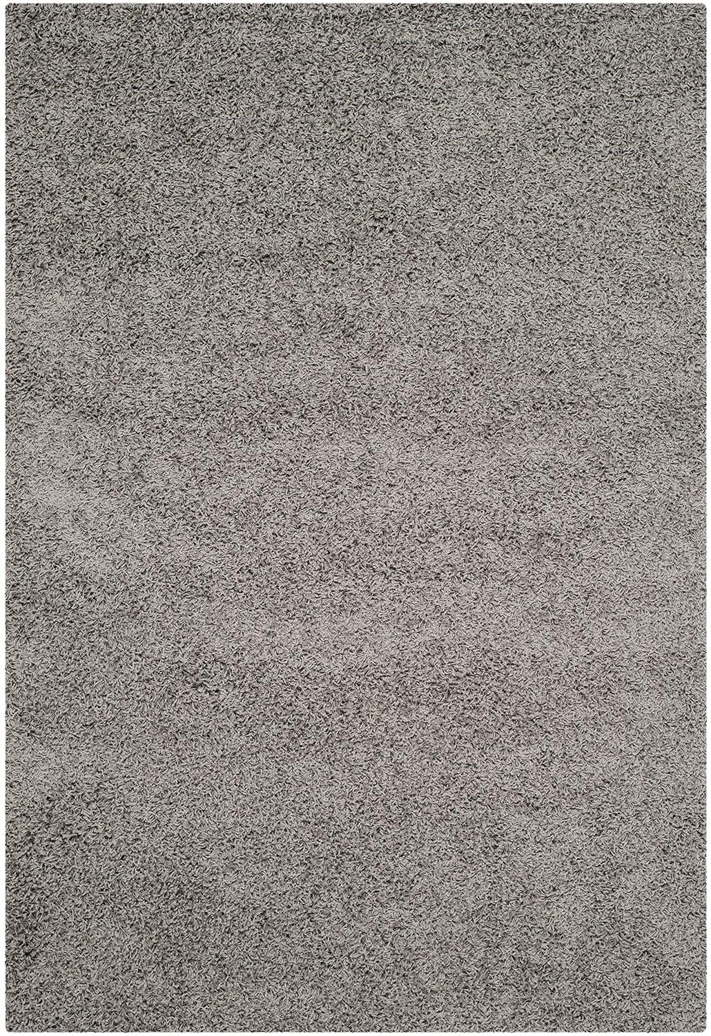 Athens Shag SGA119 Power Loomed Indoor Area Rug - Light Grey - 5'1"x7'6" - Safavieh