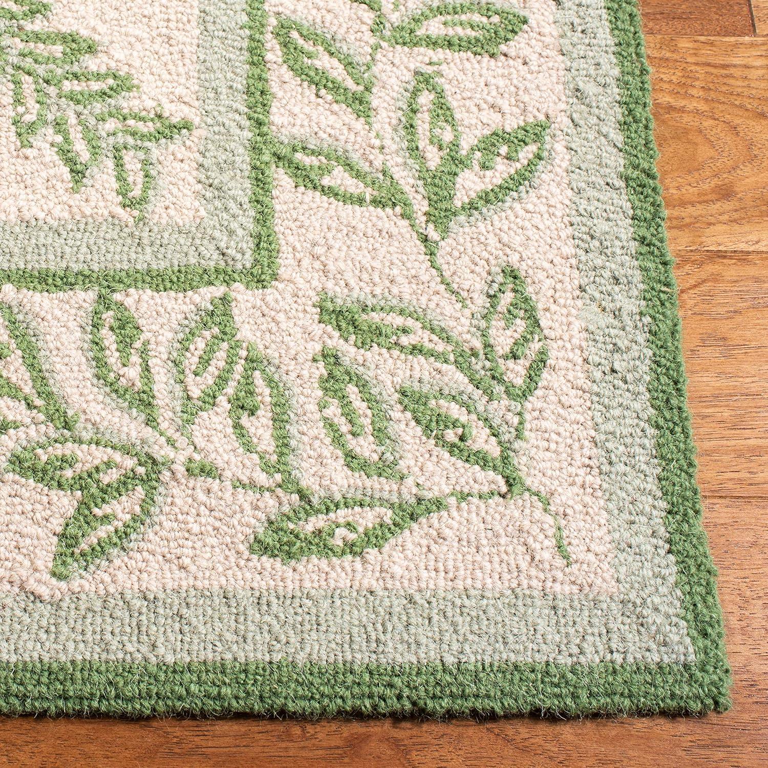 Chelsea HK230 Hand Hooked Accent Rug - Ivory/Light Green - 1'8"x2'6" - Safavieh.