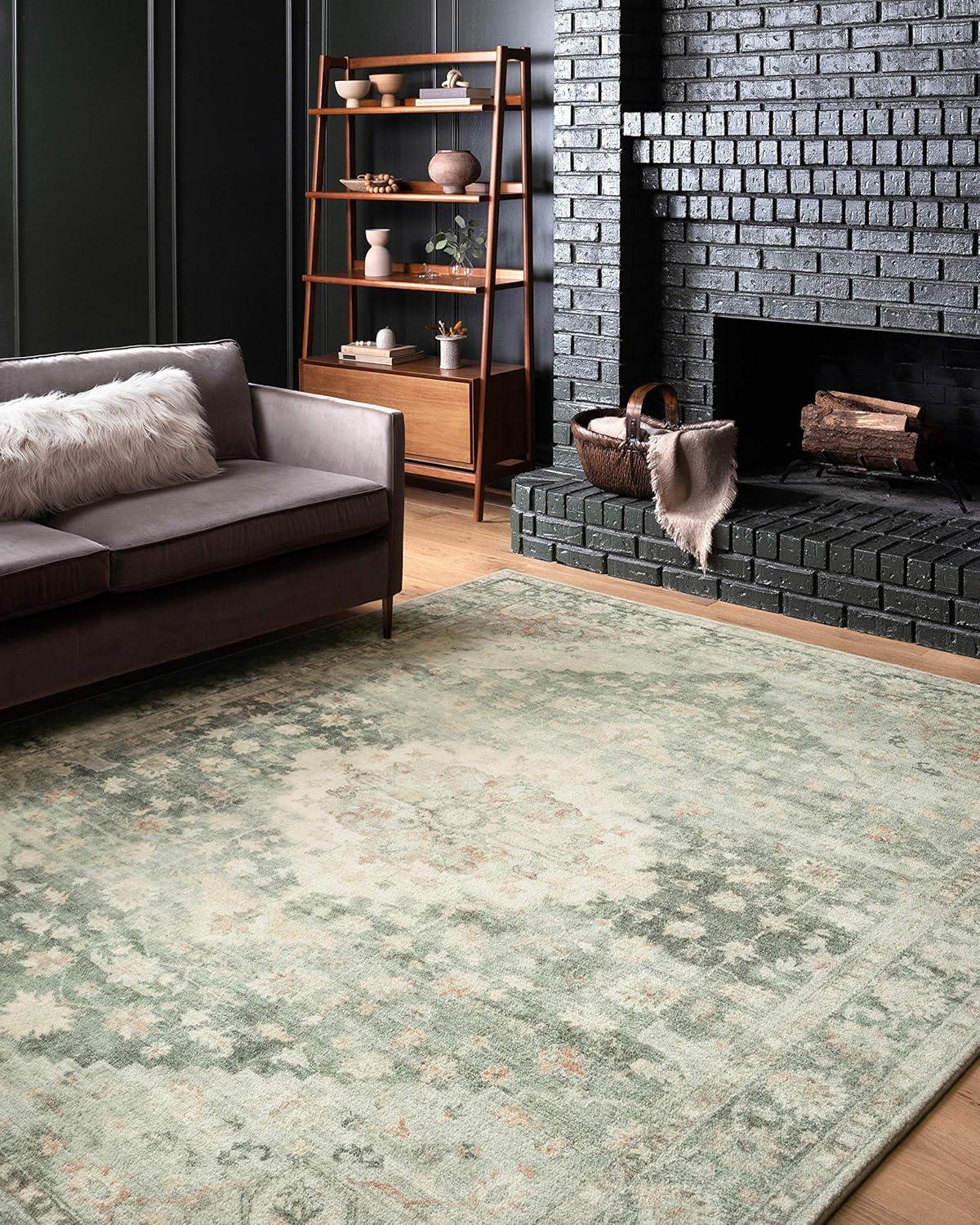 Loloi II Rosette Oriental Teal / Ivory Area Rug