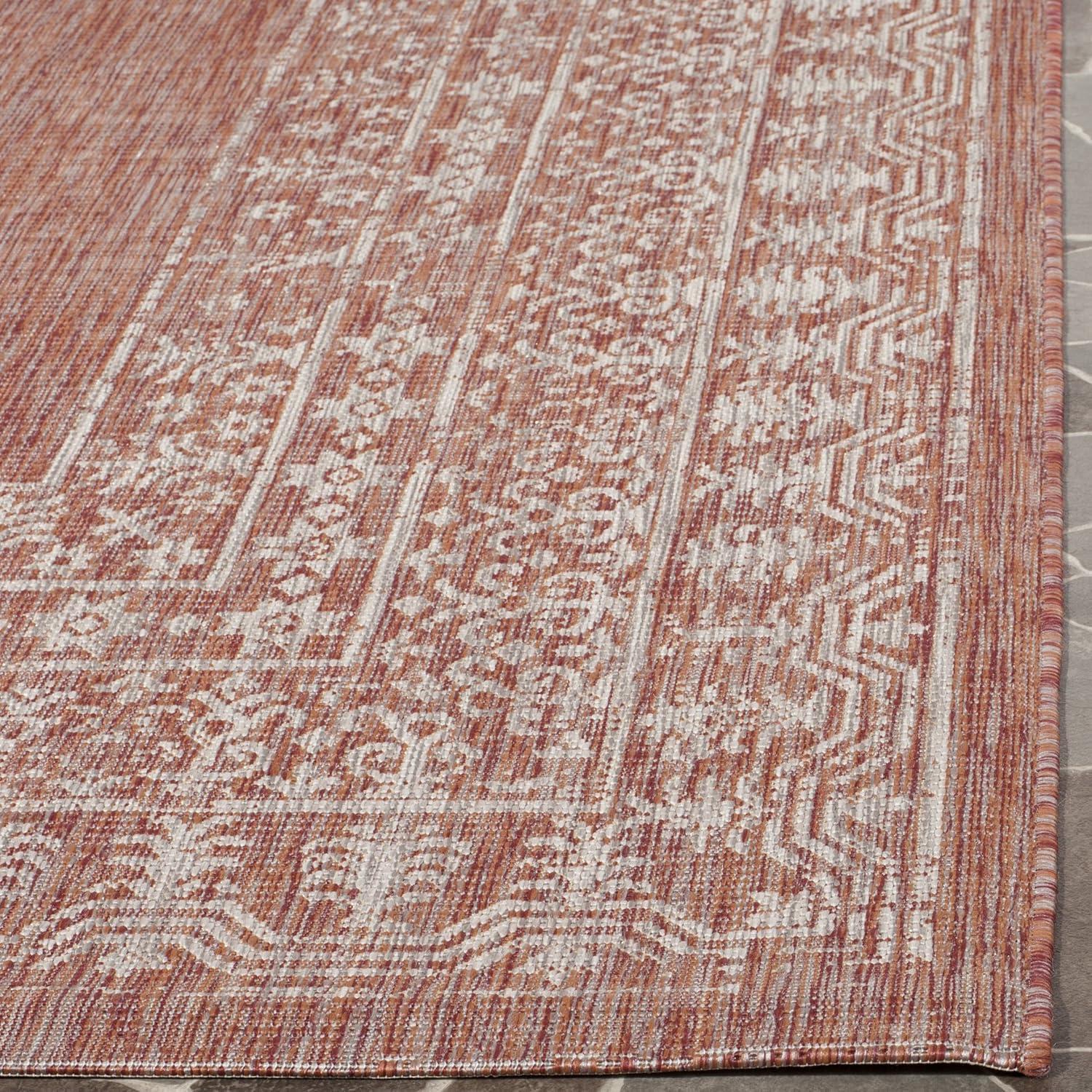 Courtyard CY8482 Power Loomed Indoor/Outdoor Area Rug - Red/Beige - 5'3"x7'7" - Safavieh.