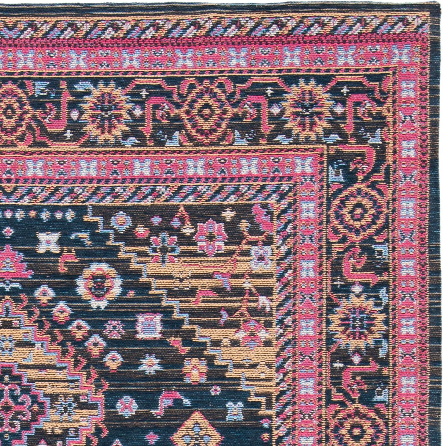 Classic Vintage CLV114 Power Loomed Area Rug - Navy/Pink - 4'x6' - Safavieh.