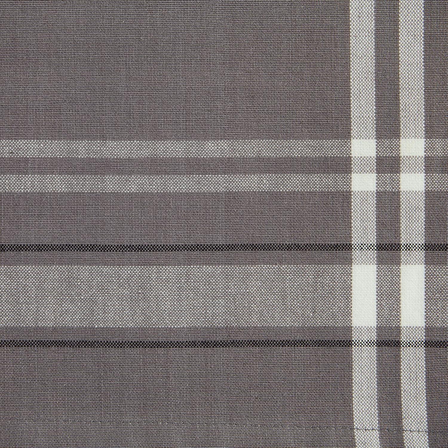 Gray Cotton Stripe Rustic Table Runner 14x108 inch