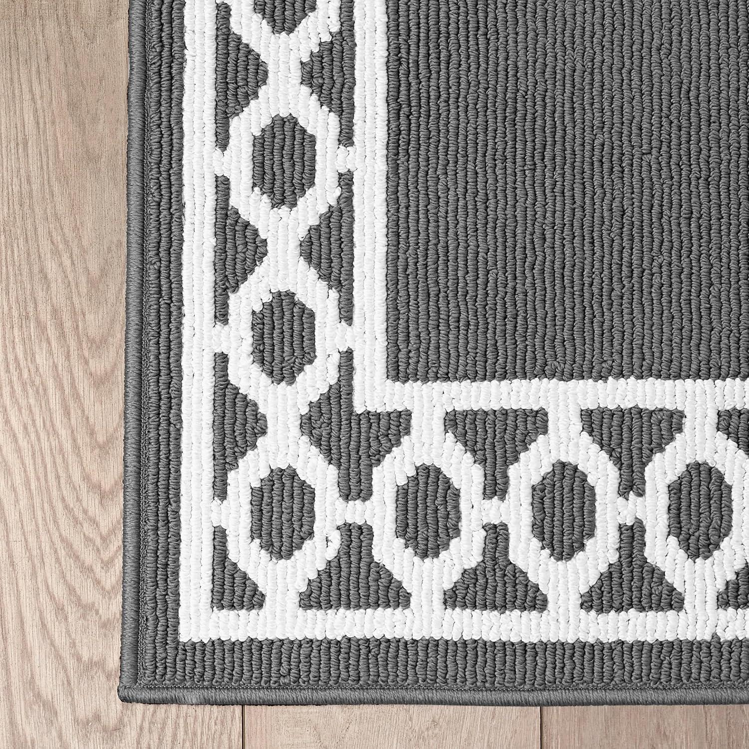 Tufted Performance Trellis Border Runner Rug