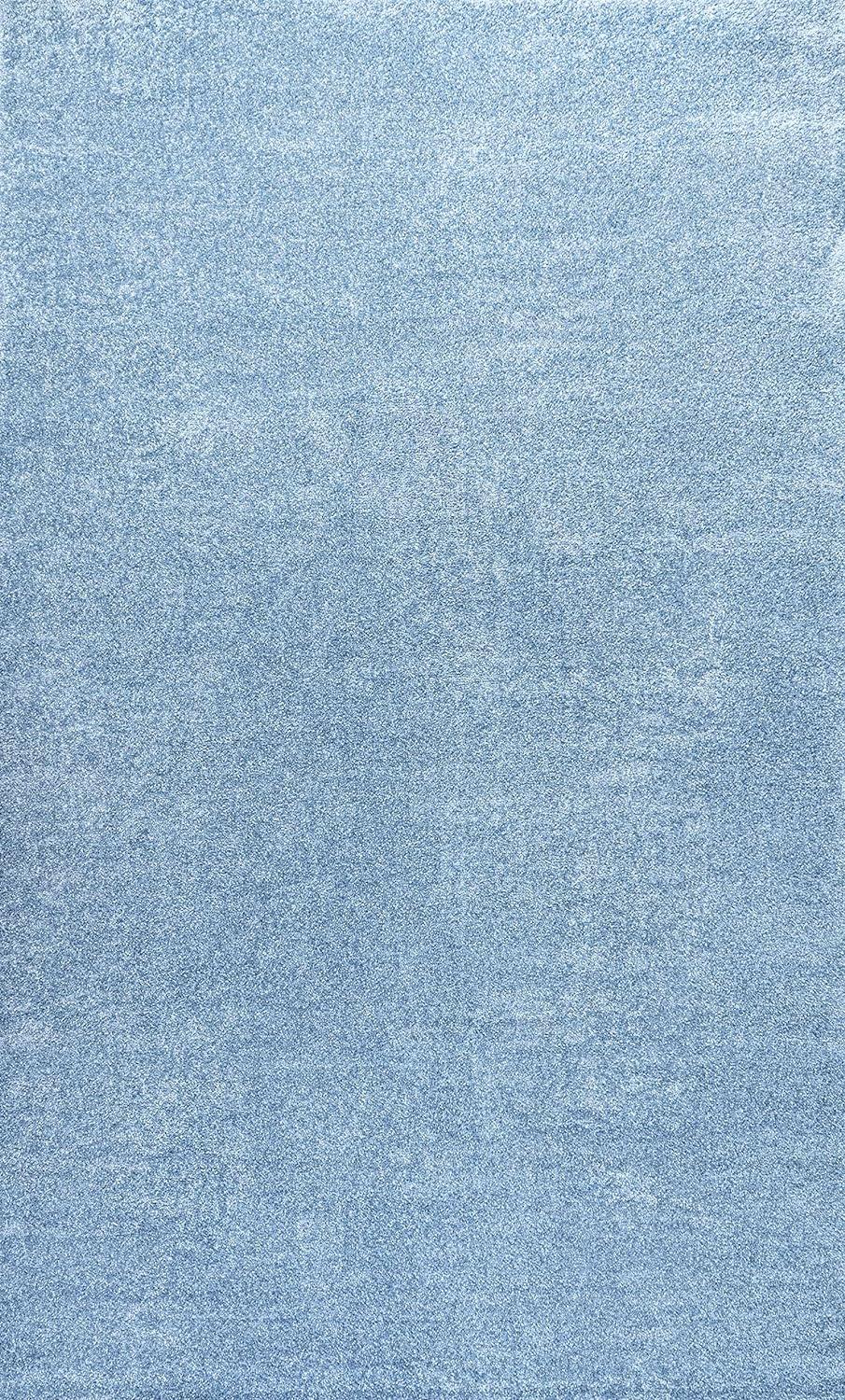 8'x10' Haze Solid Low-Pile Area Rug, Classic Blue - JONATHAN Y