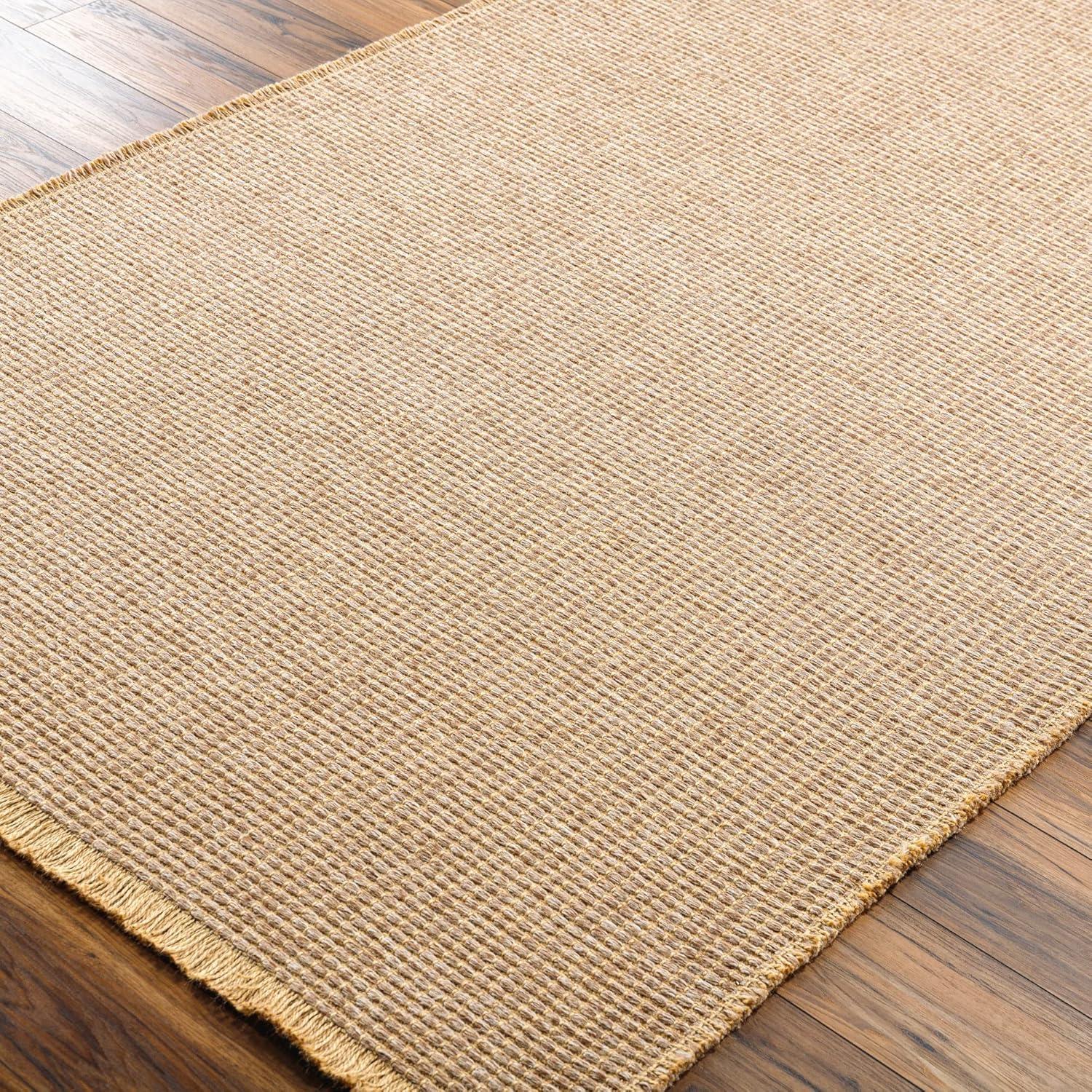 Kimi Light Brown Flat Woven Reversible Area Rug, 7'10" x 10'