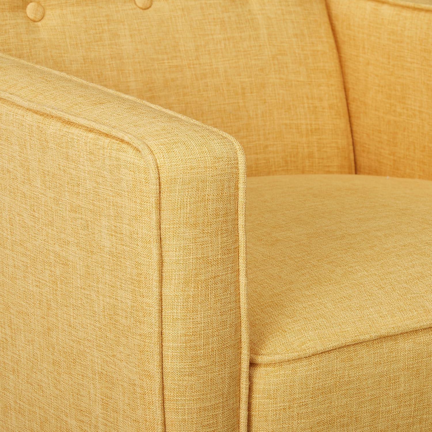 Mervynn Mid-Century Recliner - Muted Yellow - Christopher Knight Home: Beech Wood Legs, Tufted Back