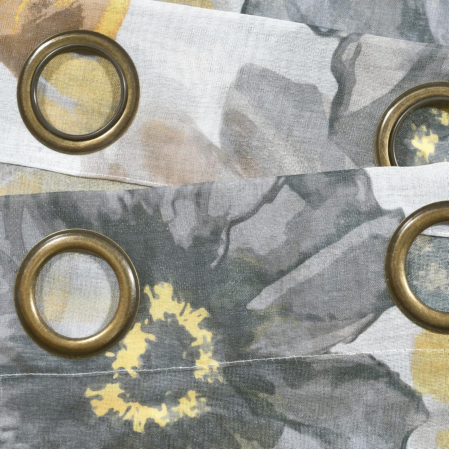 Lush Decor Leah Floral Sheer Grommets Curtain Panels (Set of 2)