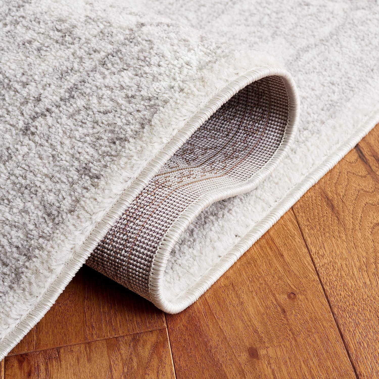 Adirondack ADR108 Power Loomed Area Rug - Ivory/Silver - 9' Round - Safavieh.