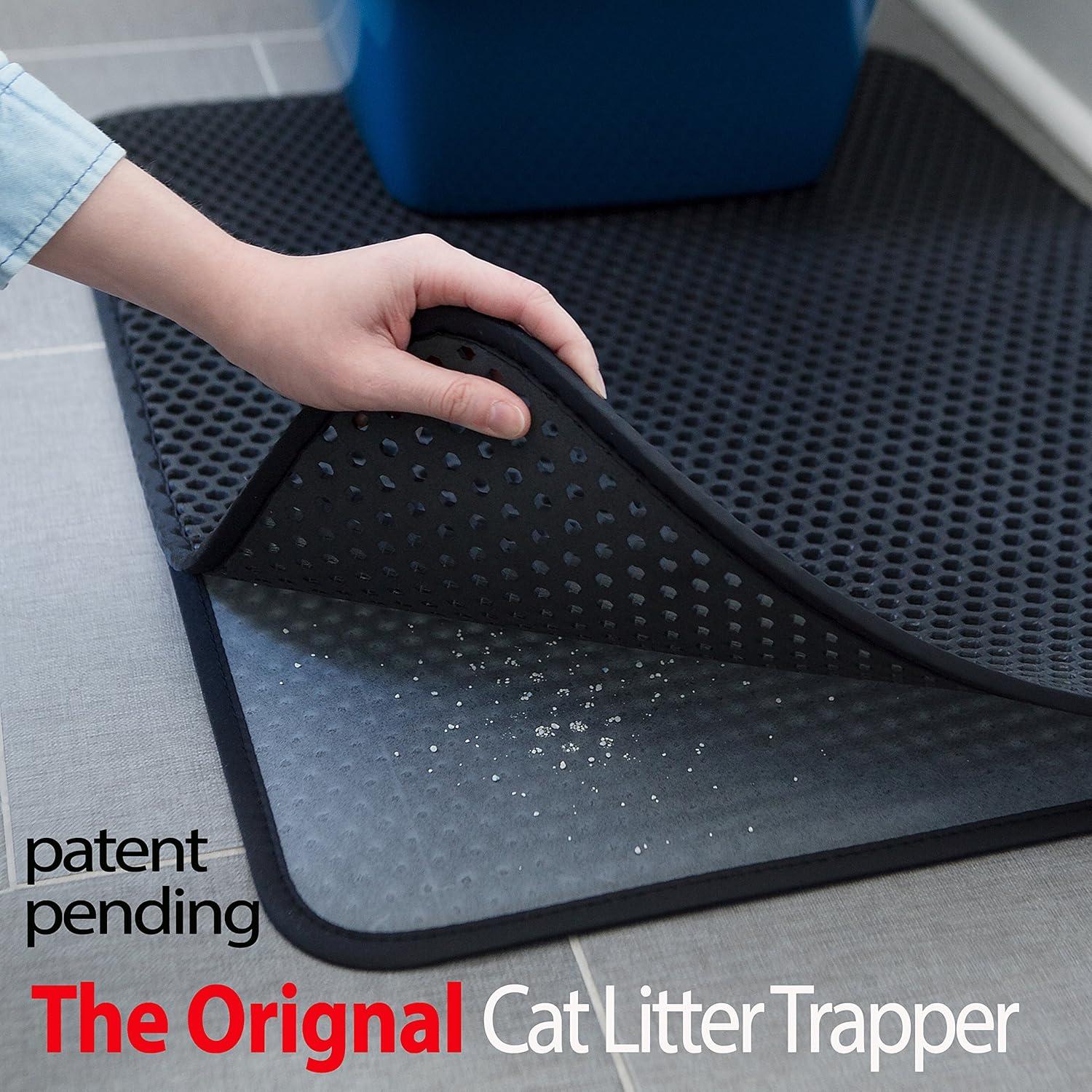 iPrimio 30" x 23" Large Cat Litter Trapper Mat, Black