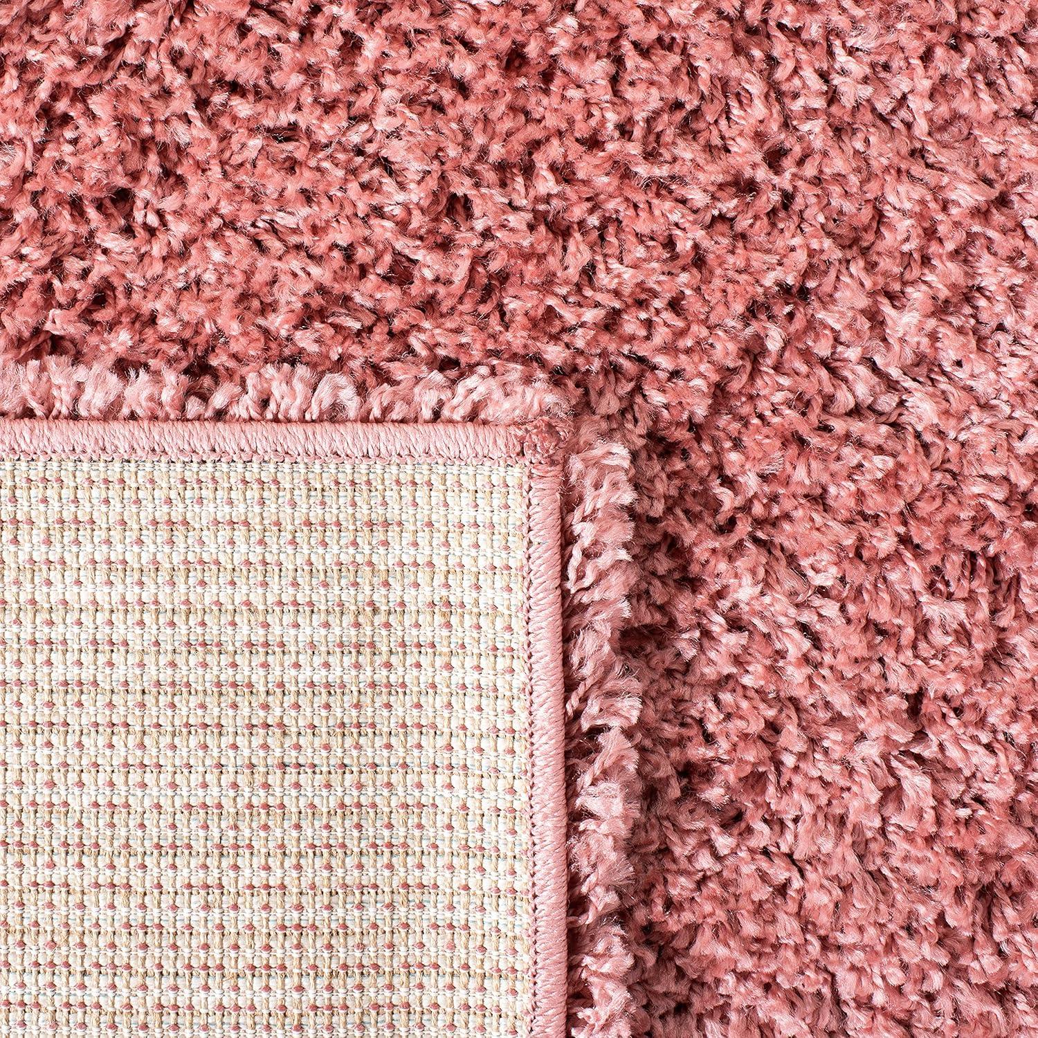 Venus Shag VNS520 Power Loomed Indoor Area Rug - Pink - 6'7" Round - Safavieh