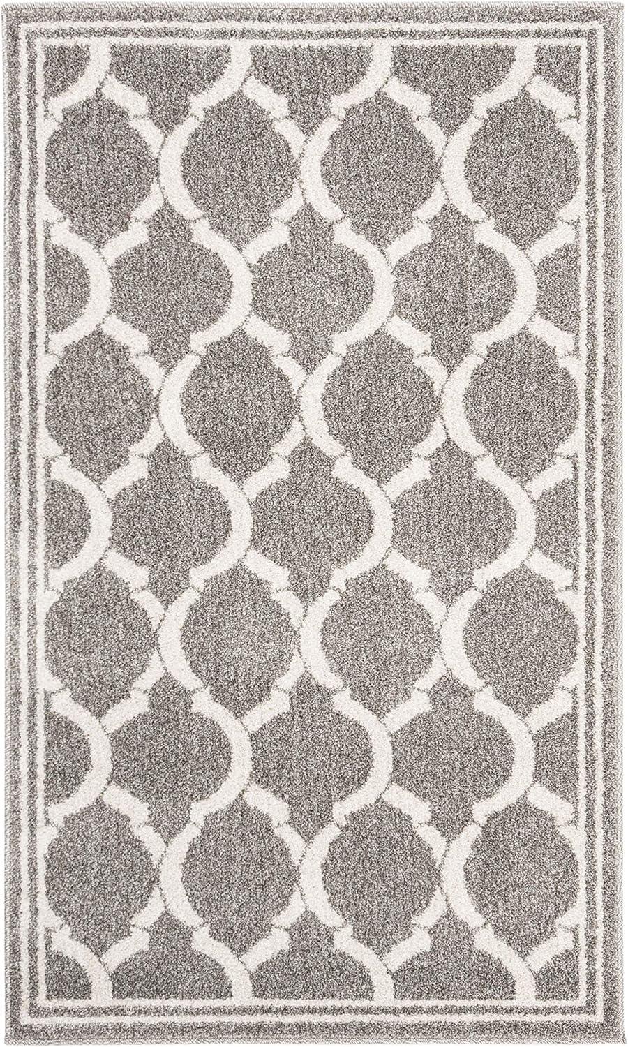 Amherst AMT415 Power Loomed Indoor Accent Rug - Dark Grey/Beige - 3'x5' - Safavieh