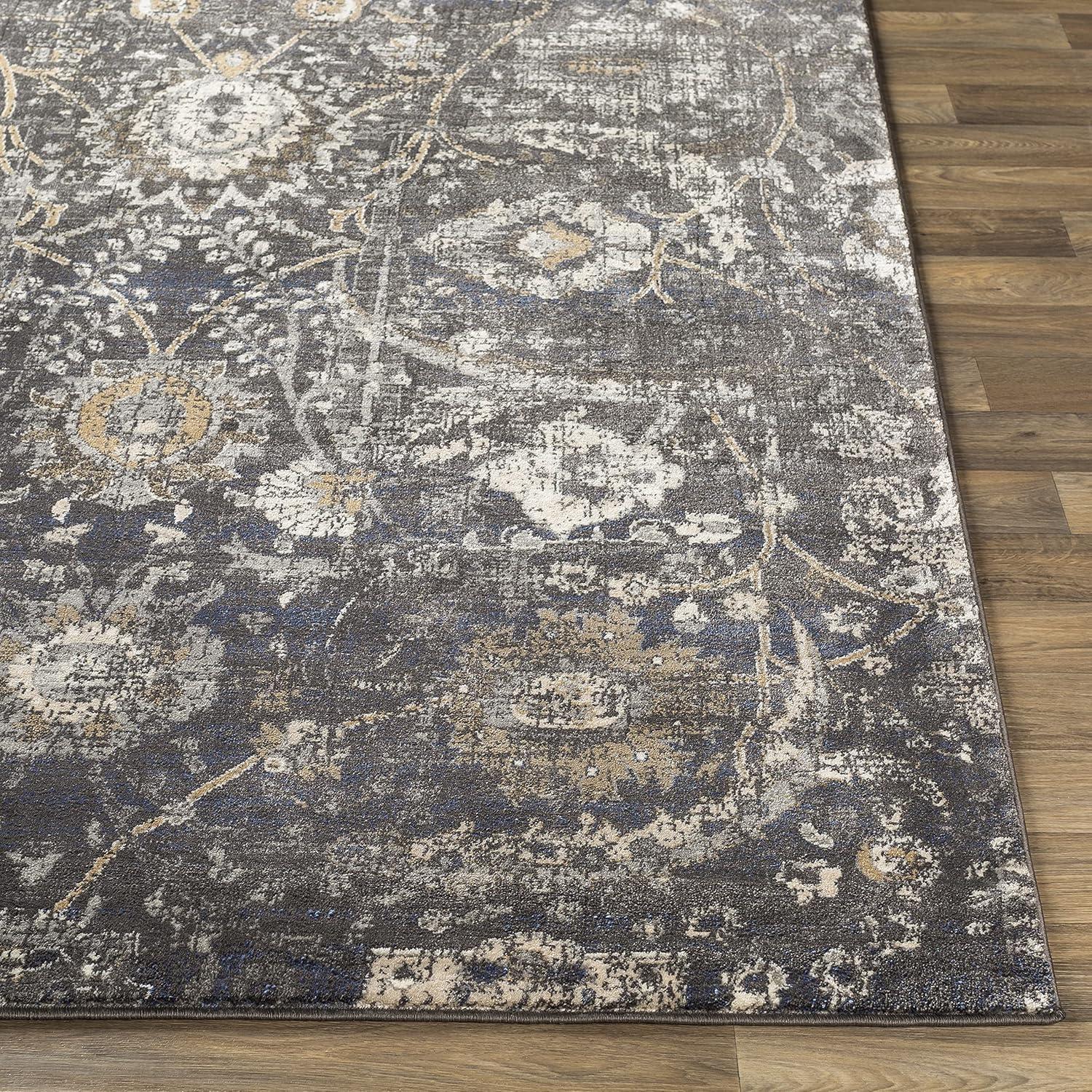 Avellino Beige and Gray Synthetic Fur Rectangular Rug, 2' x 2'11"