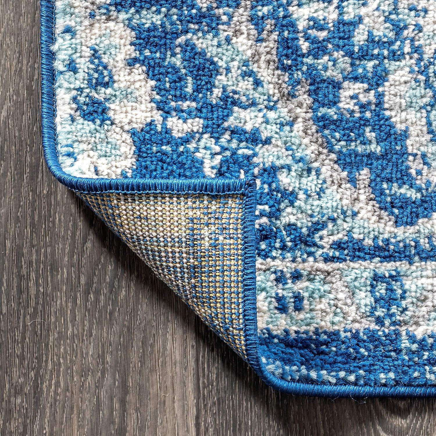 JONATHAN Y Bohemian FLAIR Boho Vintage Medallion Cream/Blue 3 ft. x 5 ft. Area Rug