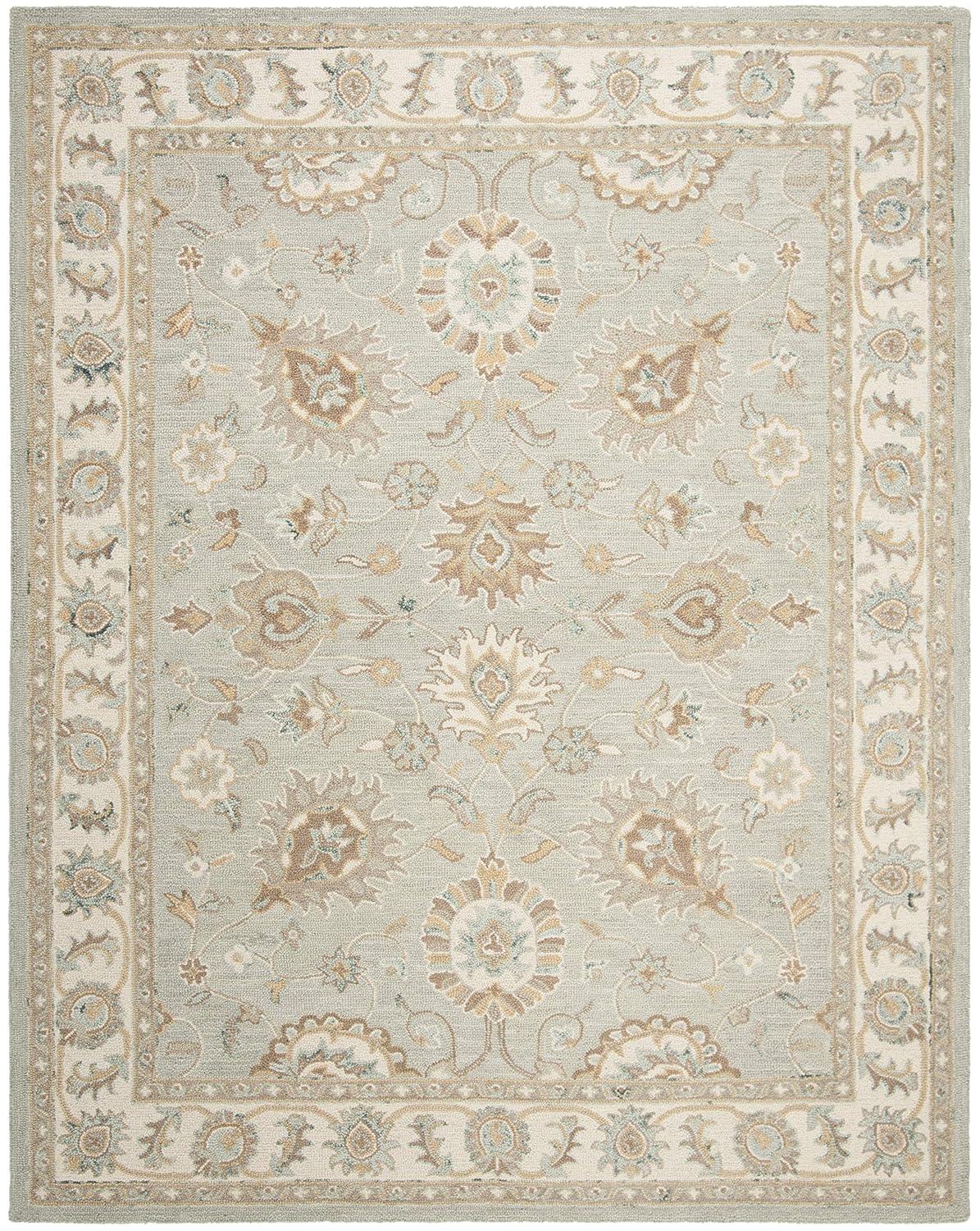 Blossom BLM702 Hand Tufted Area Rug - Grey/Multi - 5'x8' - Safavieh.