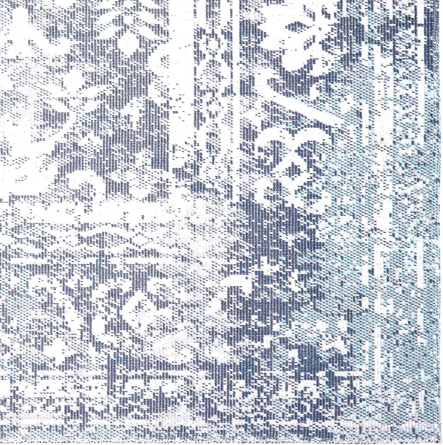 Nicole Miller New York Patio Sofia Ivy Distressed Indoor/Outdoor Area Rug, Navy Blue/Ivory