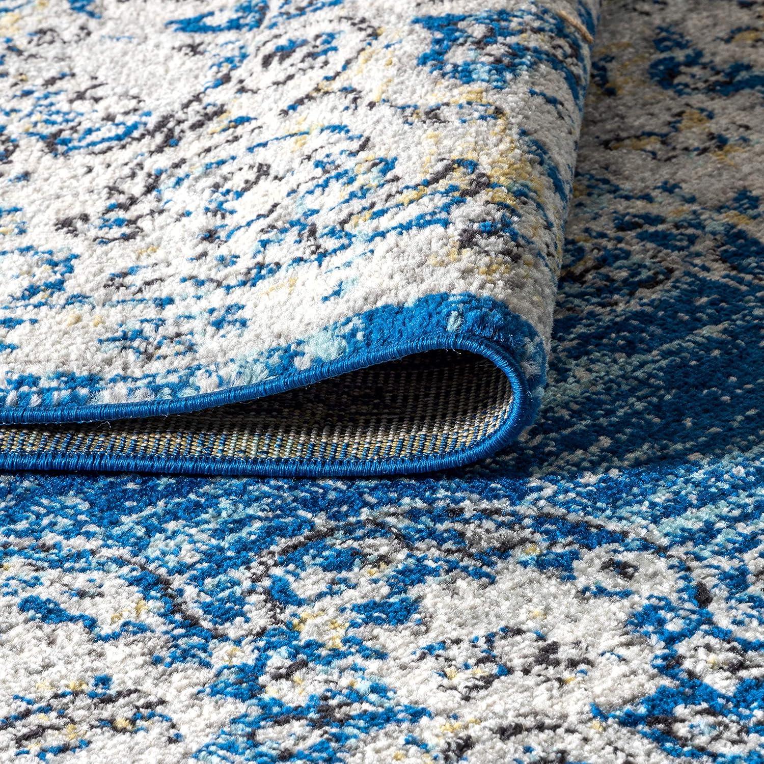 JONATHAN Y Bohemian FLAIR Boho Vintage Medallion Blue/Cream 4 ft. x 6 ft. Area Rug