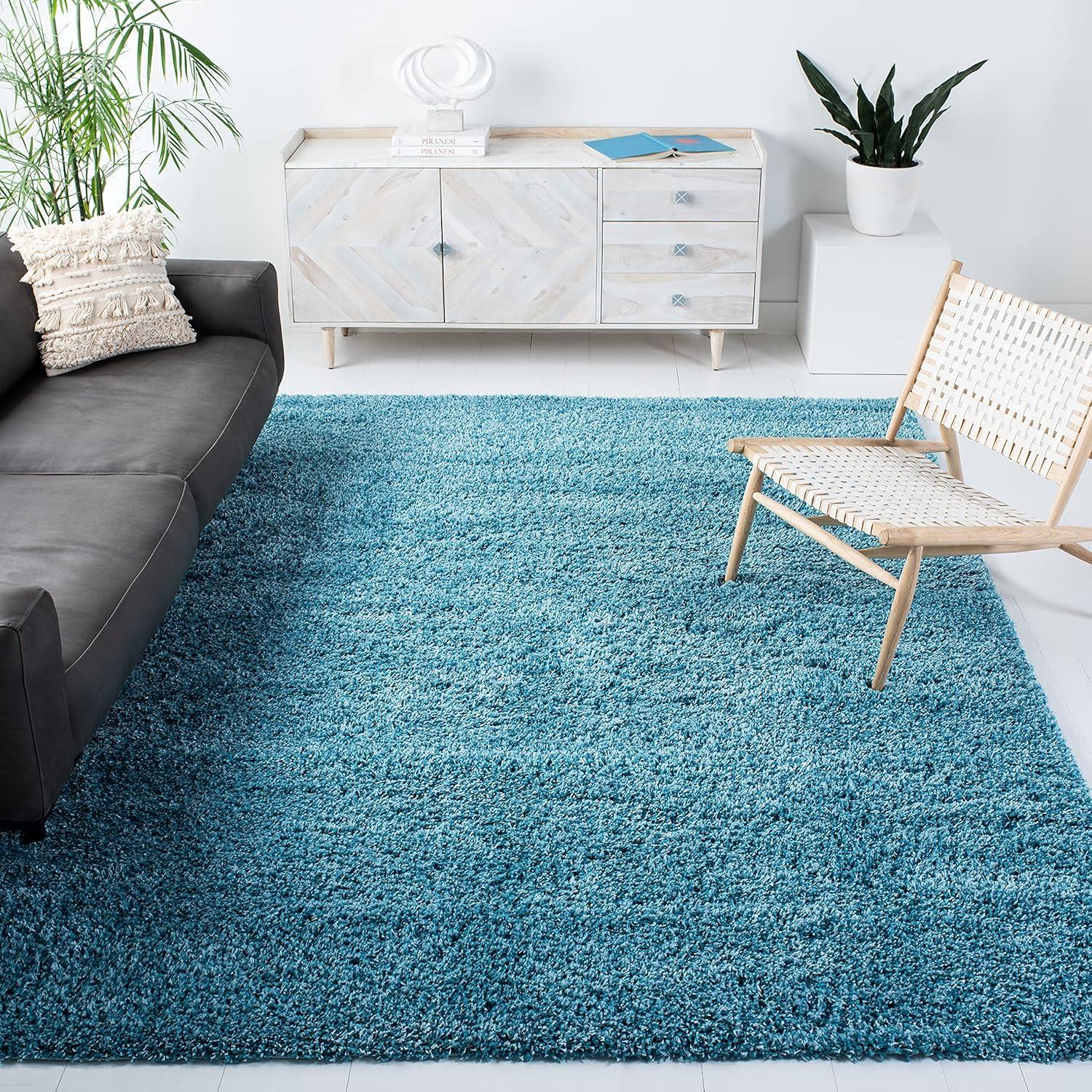Shag SG151 Power Loomed Indoor Area Rug - Turquoise - 8'x10' - Safavieh.
