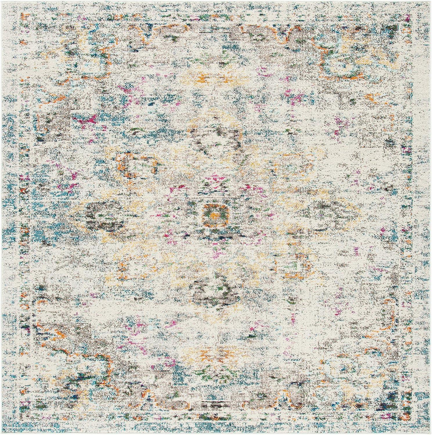 Madison MAD473 Power Loomed Area Rug - Grey/Gold - 9'x9' - Safavieh.