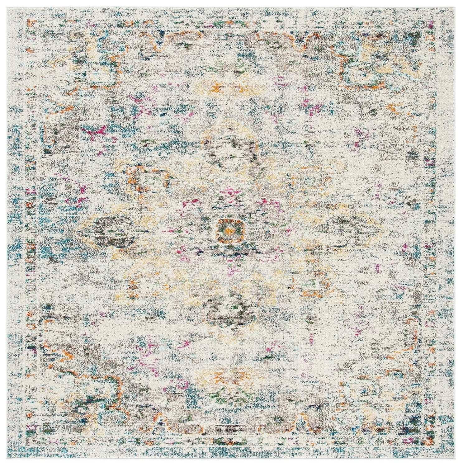Madison MAD473 Power Loomed Indoor Area Rug - Grey/Gold - 9'x9' - Safavieh