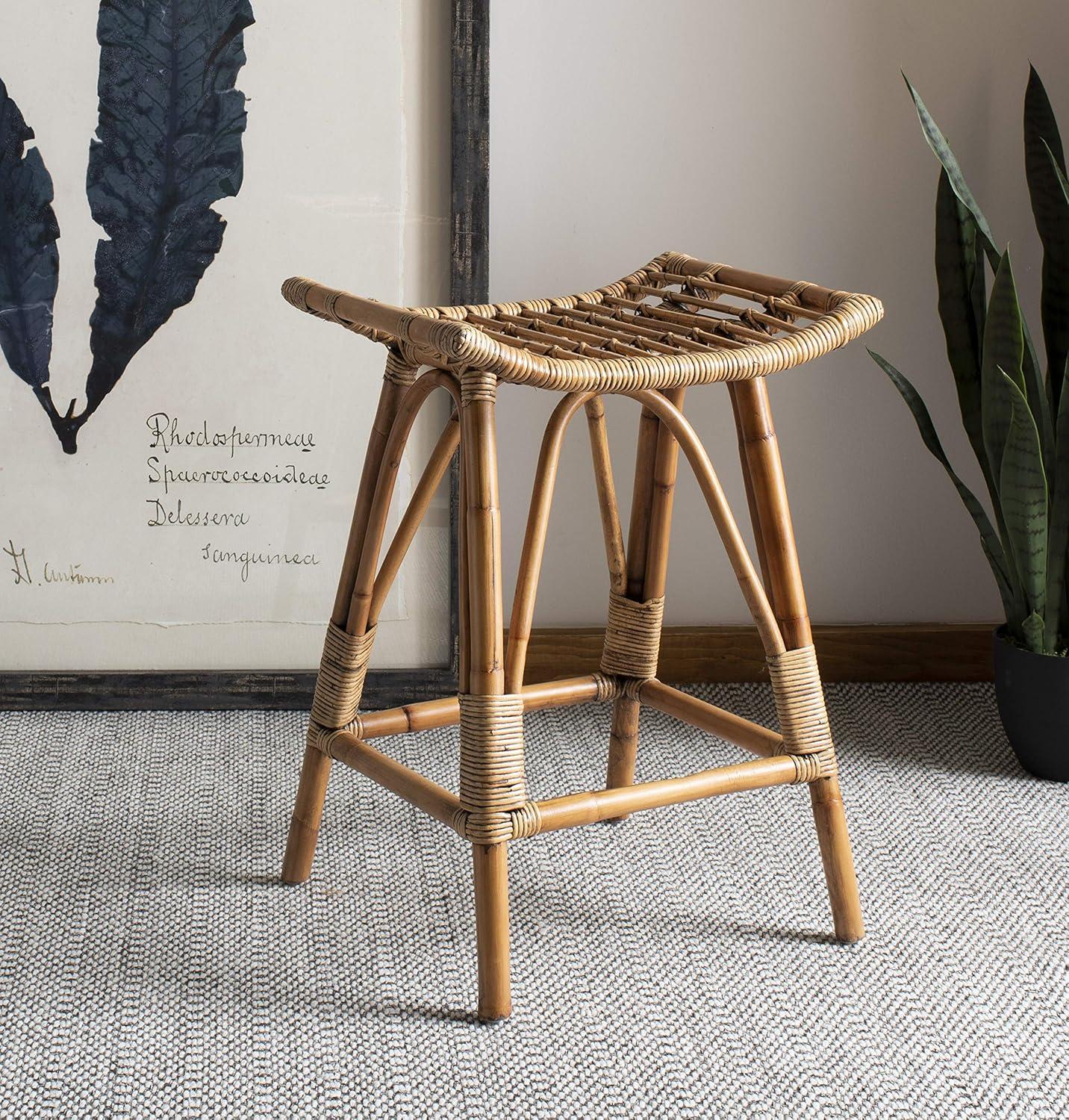 Leda Rattan Counter Stool  - Safavieh