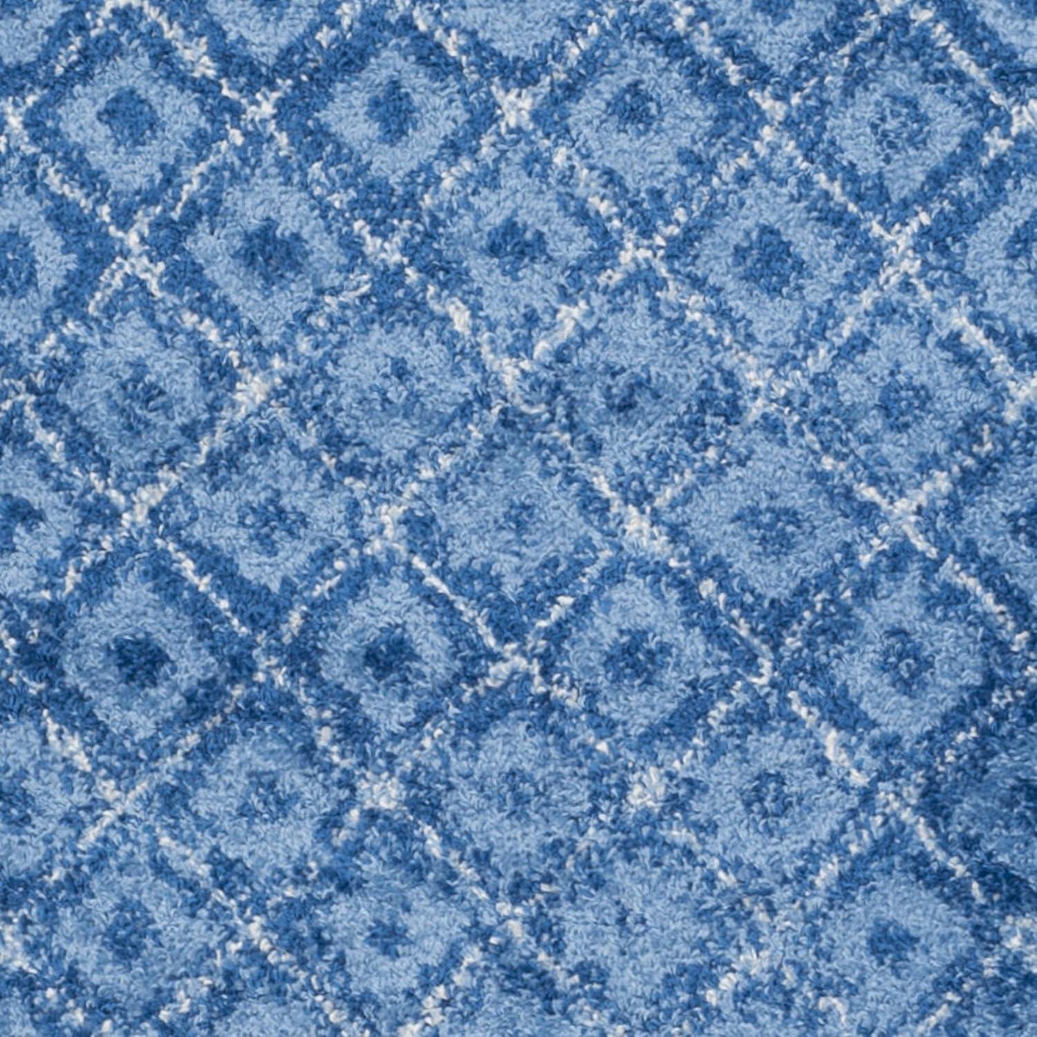 6' x 9' Blue Geometric Synthetic Area Rug