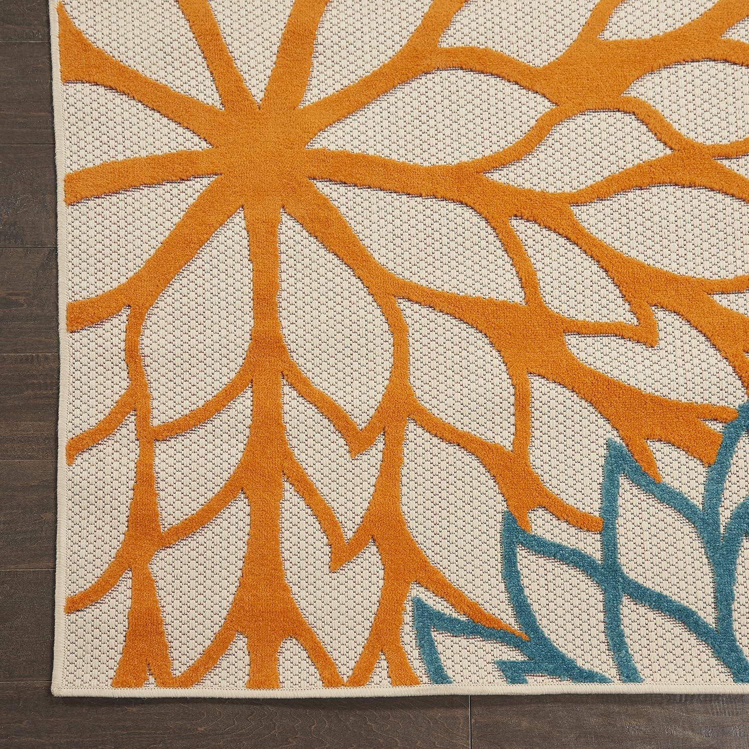 Nourison Aloha Floral 2'8" x 4' Green Tropical Indoor/Outdoor Area Rug