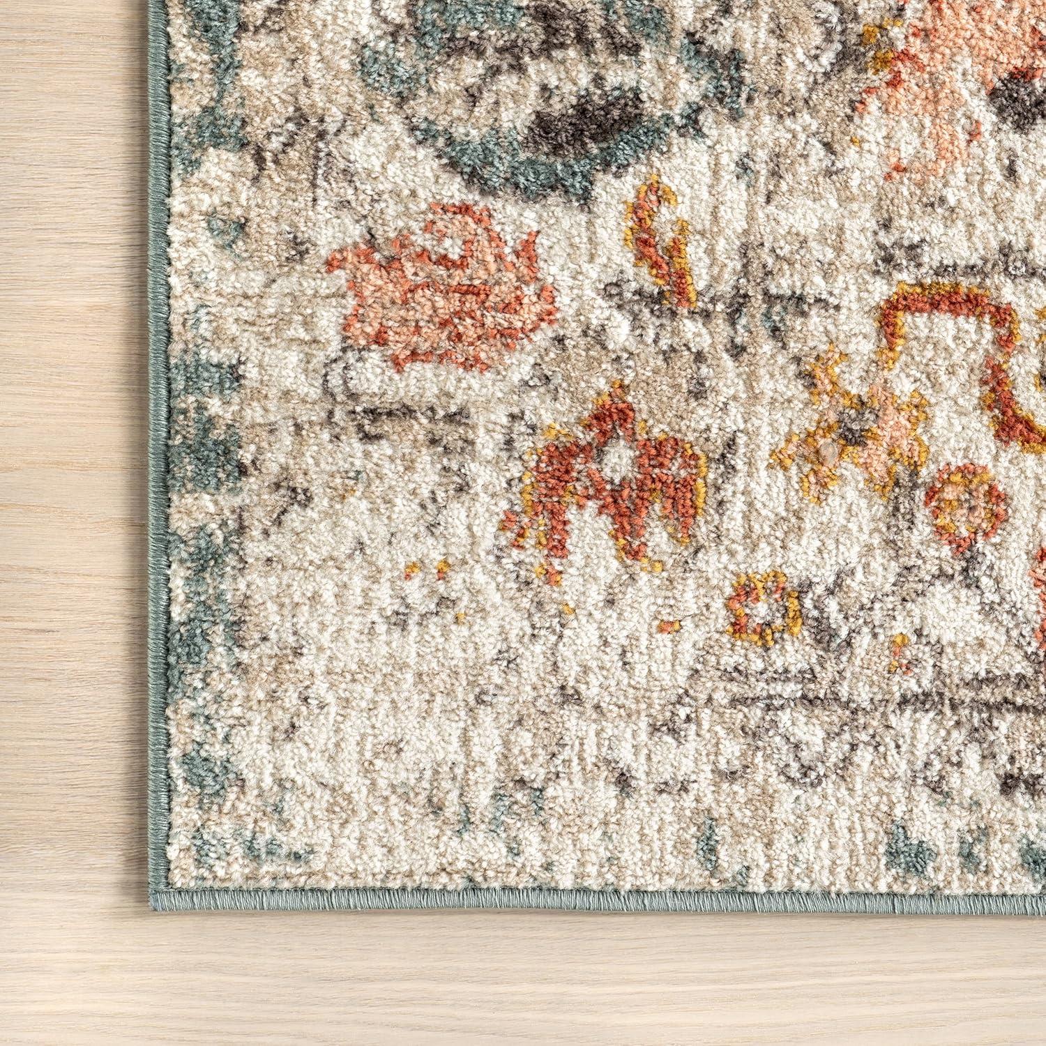 nuLOOM Lenore Vintage Floral Beige 2' 6" x 6' Transitional Runner Rug