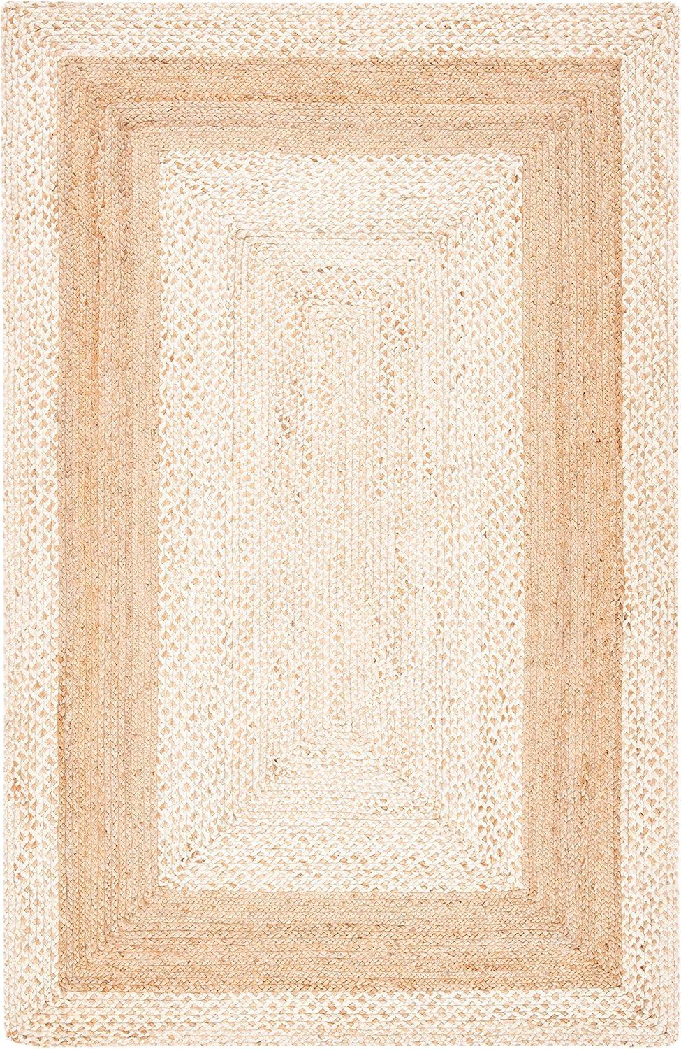 Handwoven Geometric Jute 3' x 5' Area Rug, Natural