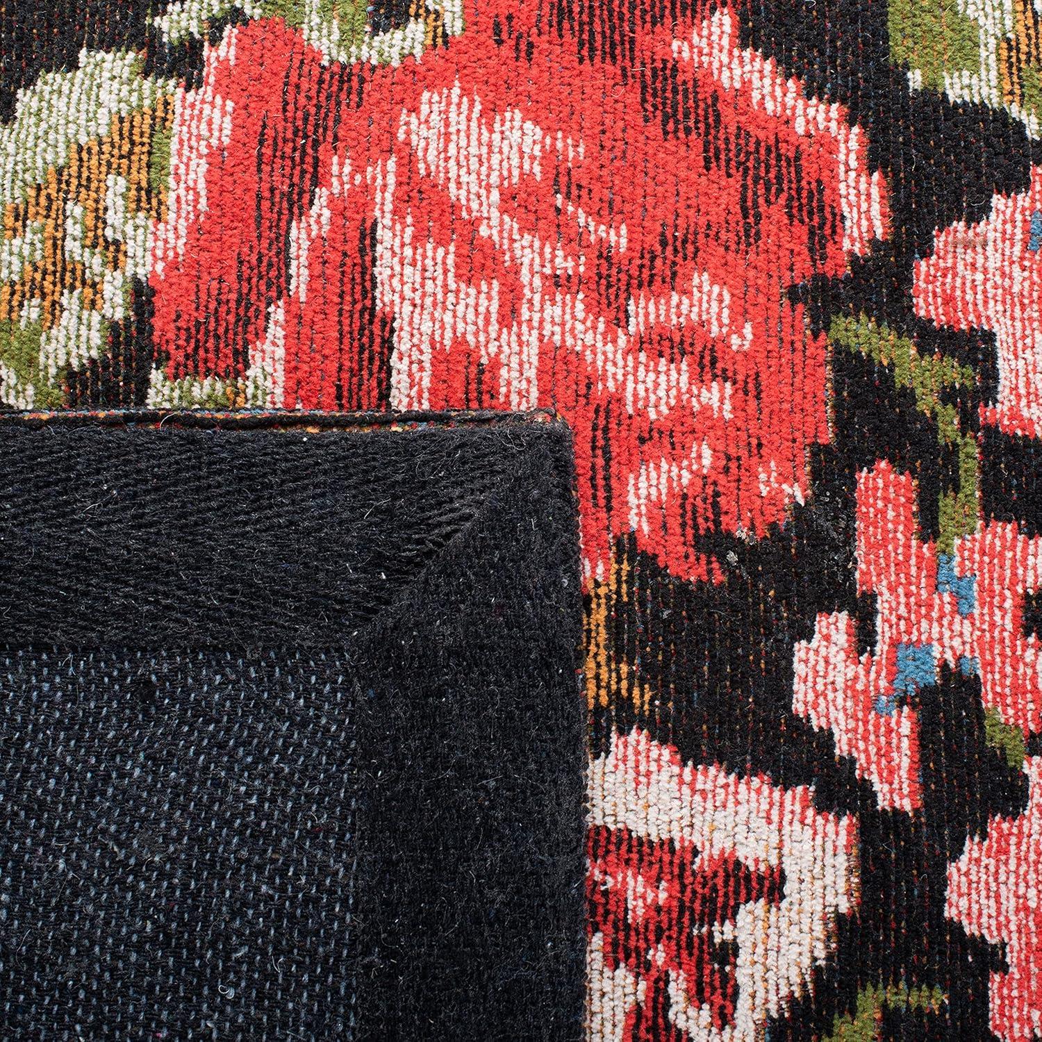 Classic Vintage CLV301 Power Loomed Runner Rug - Black/Multi - 2'3"x12' - Safavieh.