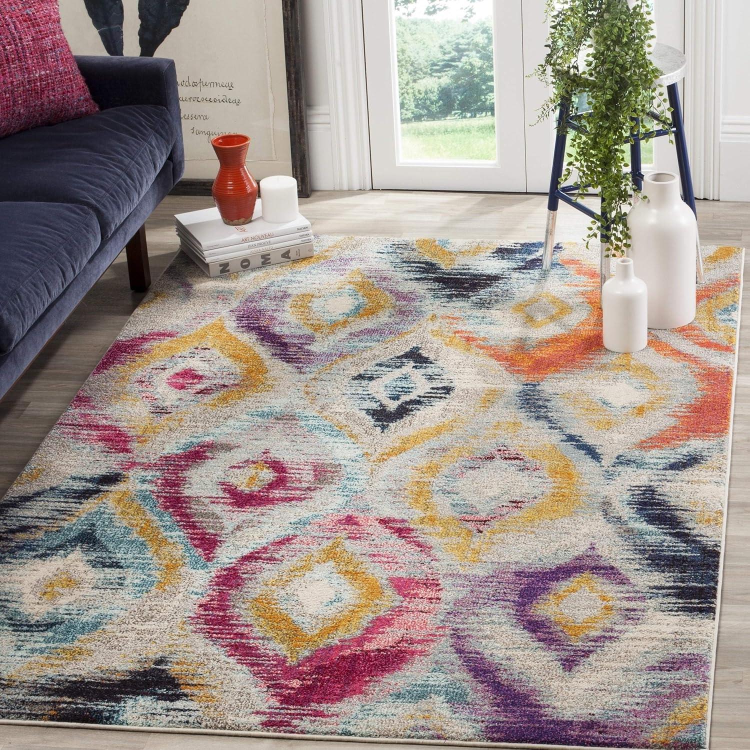 Monaco MNC242 Power Loomed Indoor Area Rug - Multi - 6'7"x6'7" - Safavieh.