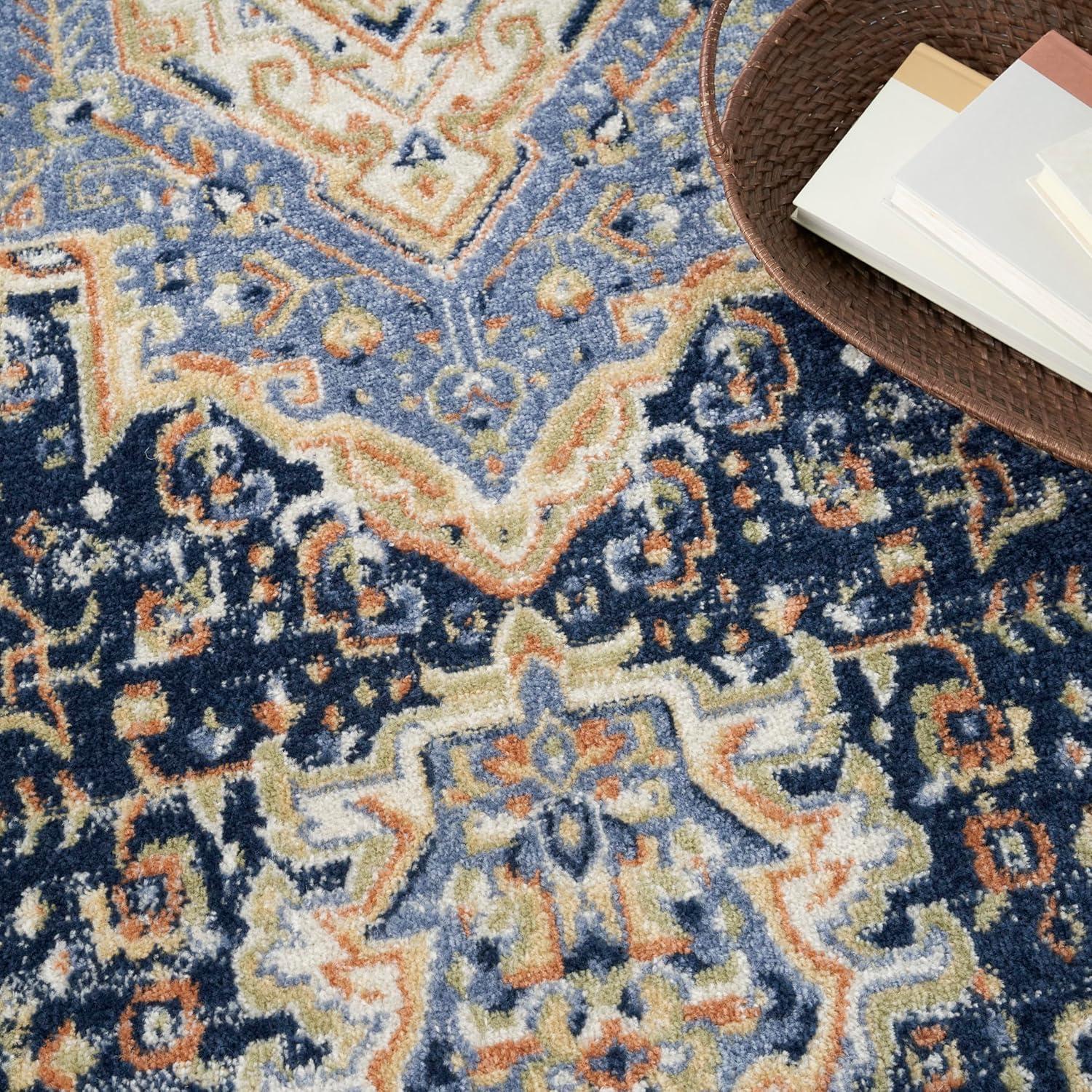 Nourison Essentials Persian Vintage Indoor Outdoor Area Rug Navy 8' x 10'