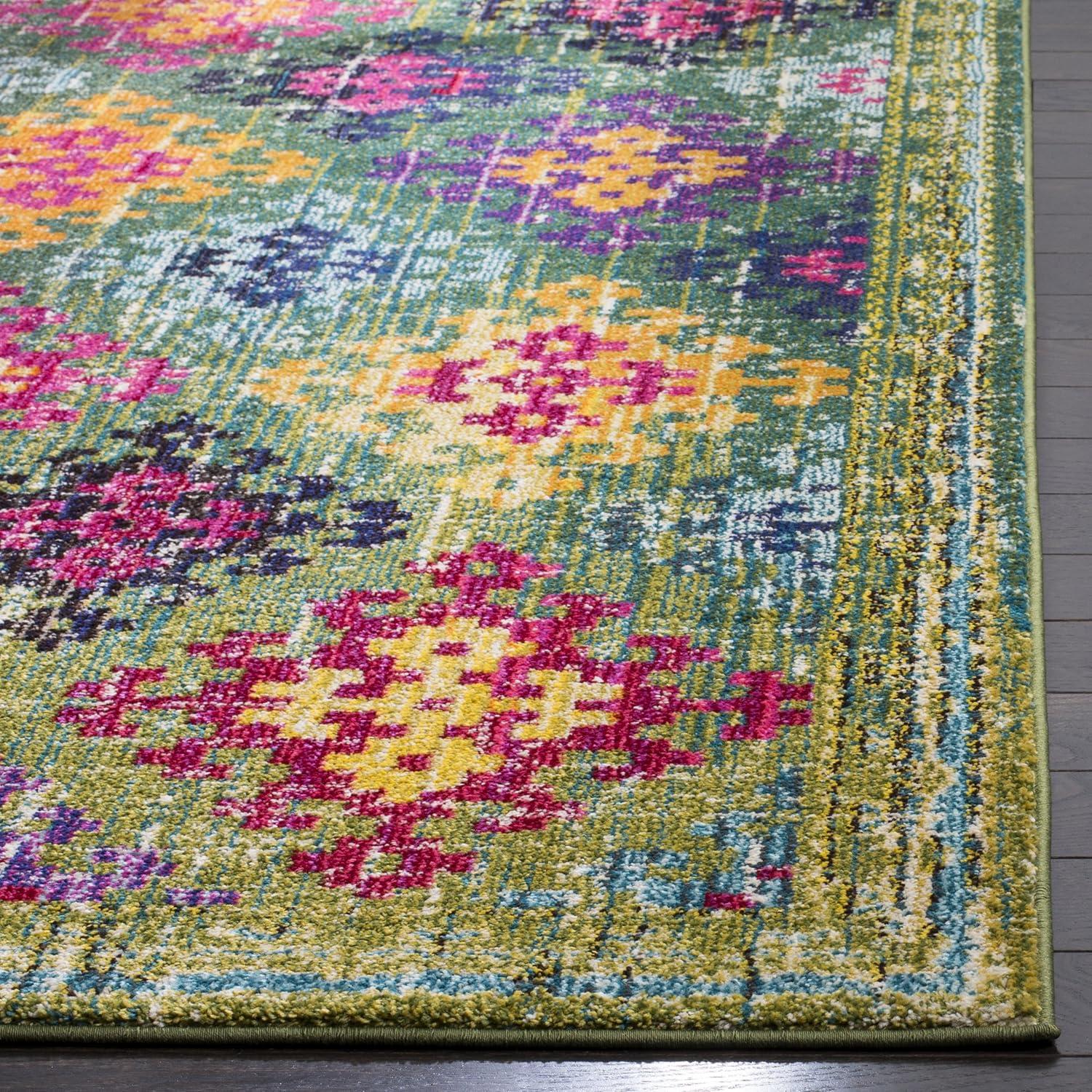 Monaco MNC244 Power Loomed Indoor Accent Rug - Green/Multi - 3'x5' - Safavieh.