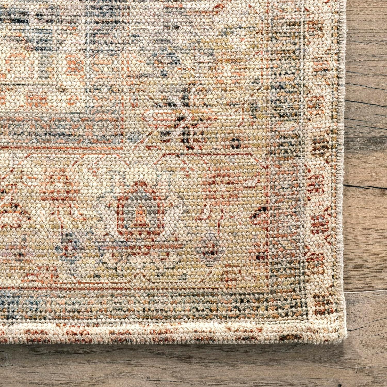 Nuloom Lesley Handmade Flatweave Cotton Blend Distressed Vintage Indoor Area Rug