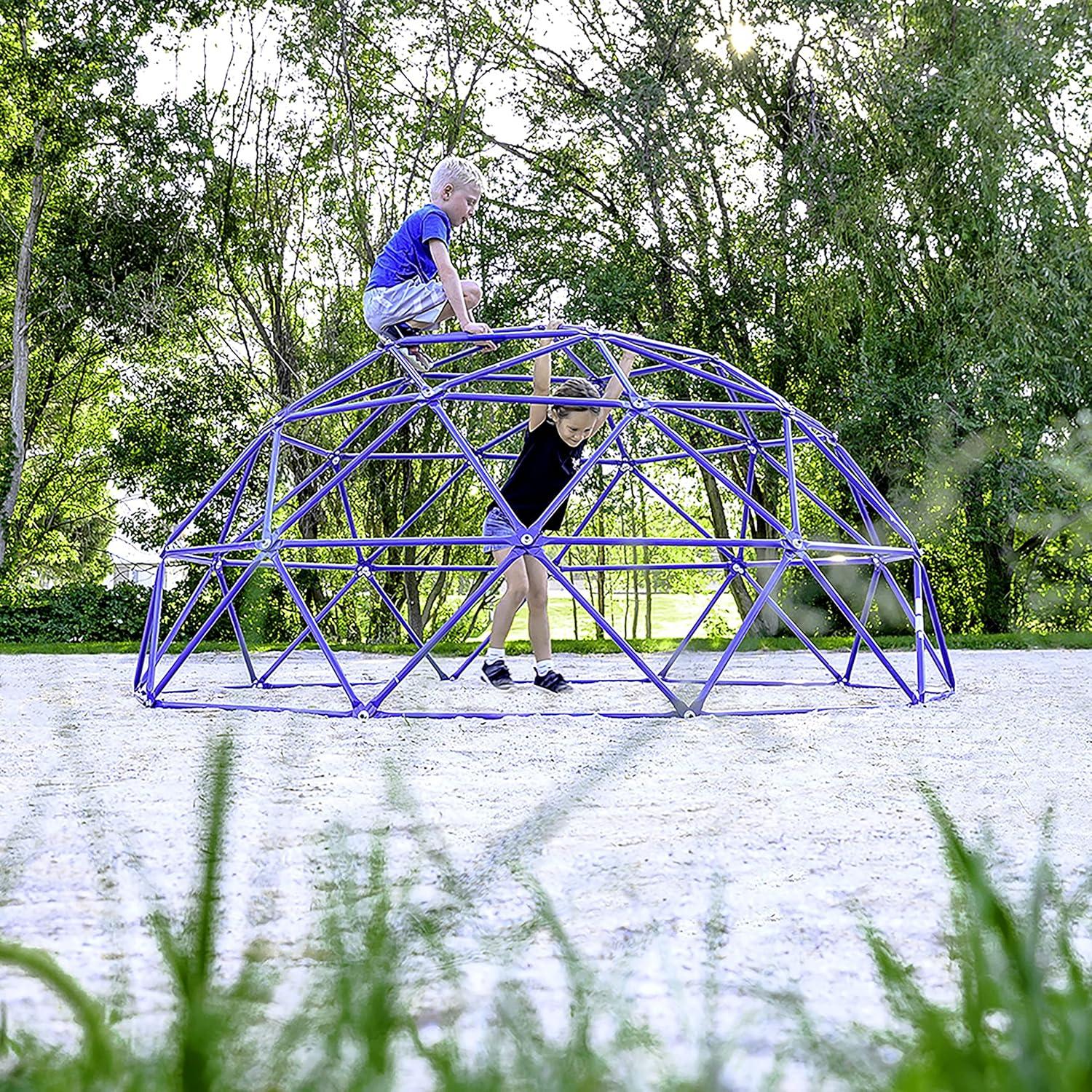 Blue 9-Foot Steel Geo Dome Climber for Kids