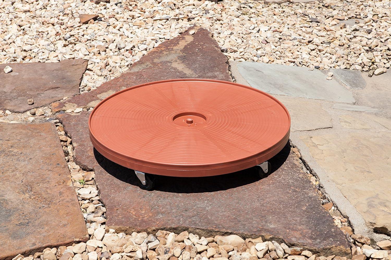DeVault Heavy Duty Plastic Plant Dolly, Terracotta, 24in
