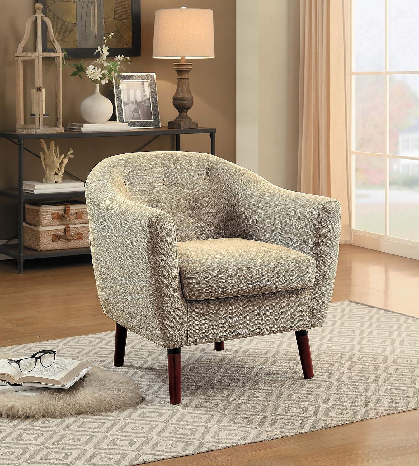 Lexicon Lucille Upholstered Accent Chair in Beige