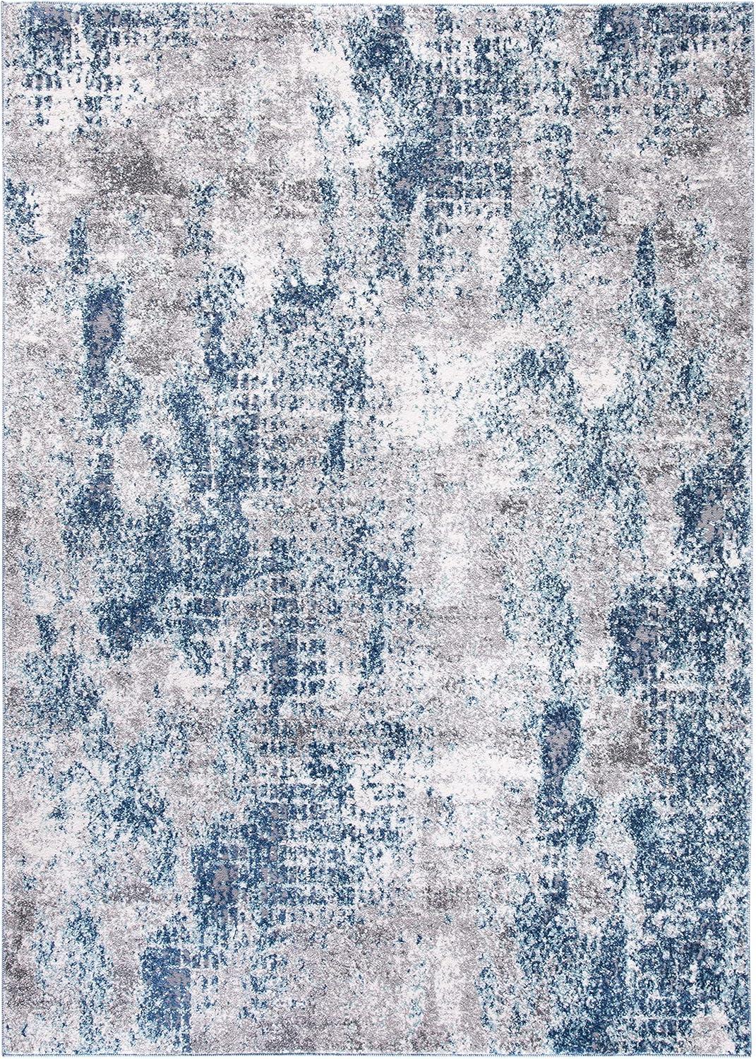 SAFAVIEH Aston Georgiana Abstract Area Rug, Navy/Grey, 4' x 6'