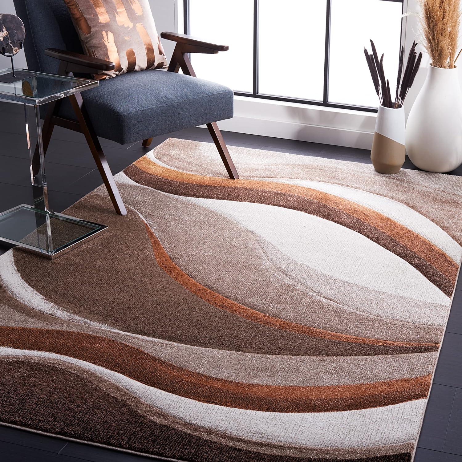 SAFAVIEH Hollywood Dalton Abstract Area Rug, Beige/Brown, 4' x 6'