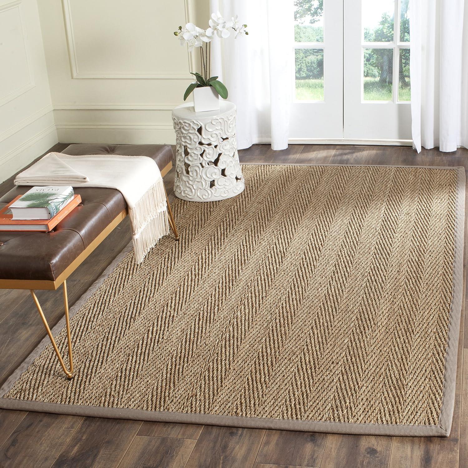 Natural Fiber NF115 Power Loomed Indoor Area Rug - Natural/Grey - 4'x6' - Safavieh.