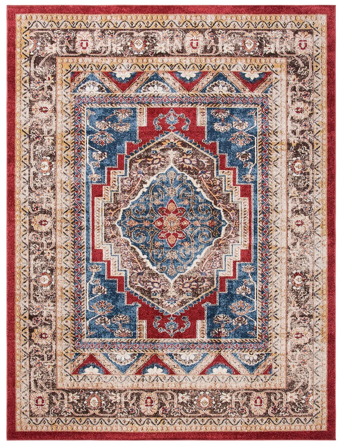 SAFAVIEH Bijar Kagan Traditional Area Rug, Royal/Brown, 3' x 5'