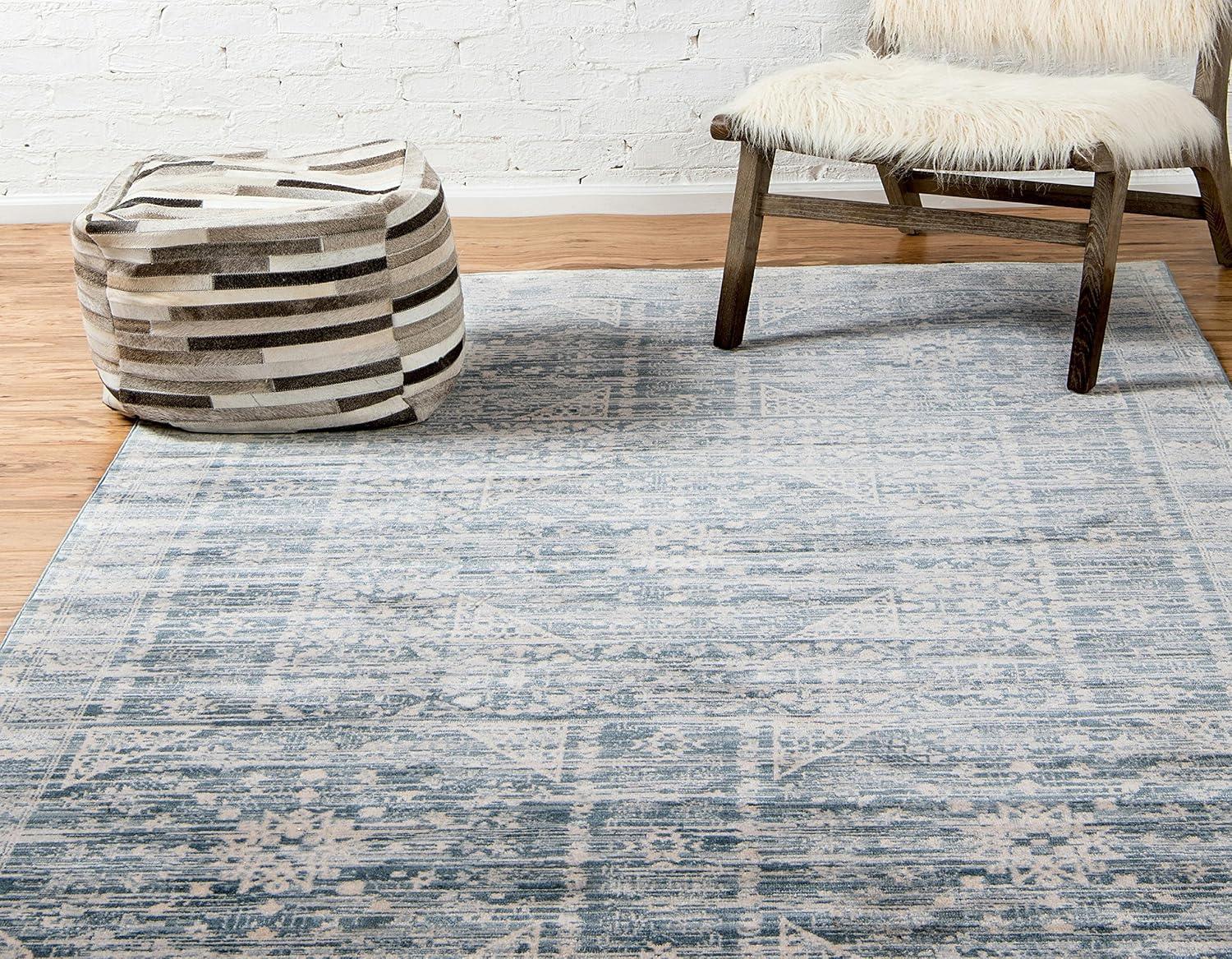 Unique Loom Paris Collection Area Rug - Louisa (7' 1" x 10' Rectangle Dark Gray/Beige)