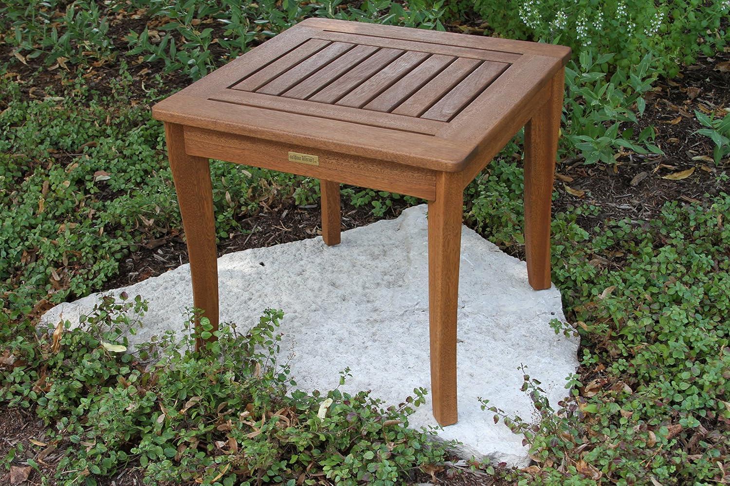 Vineyard Classic Brown Eucalyptus Square Outdoor End Table