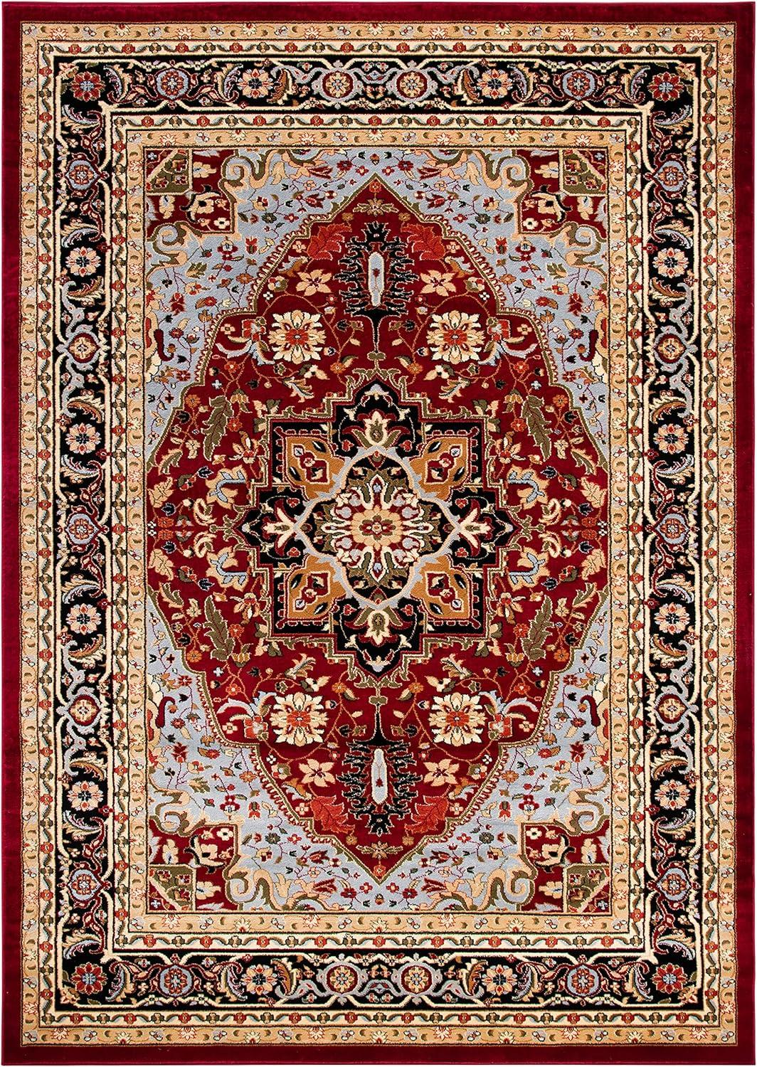 SAFAVIEH Lyndhurst Miranda Traditional Bordered Area Rug, Red/Black, 9' x 12'