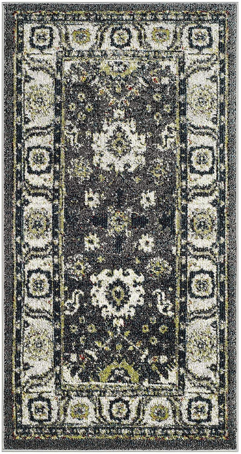 Vintage Hamadan VTH214 Power Loomed Indoor Accent Rug - Dark Grey/Ivory - 2'7"x5' - Safavieh