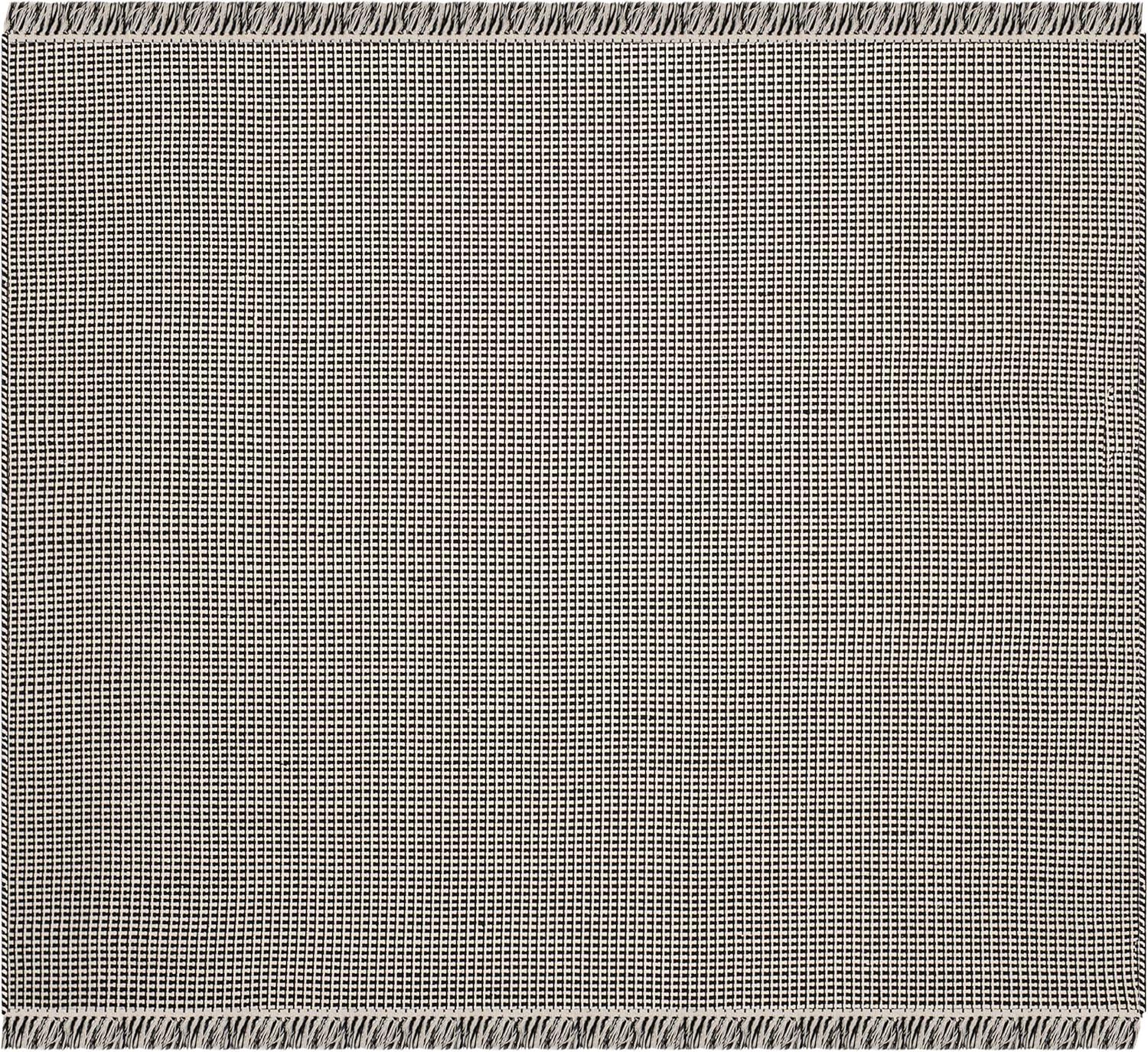 Montauk MTK340 Hand Woven Indoor Area Rug - Ivory/Black - 6'x6' - Safavieh