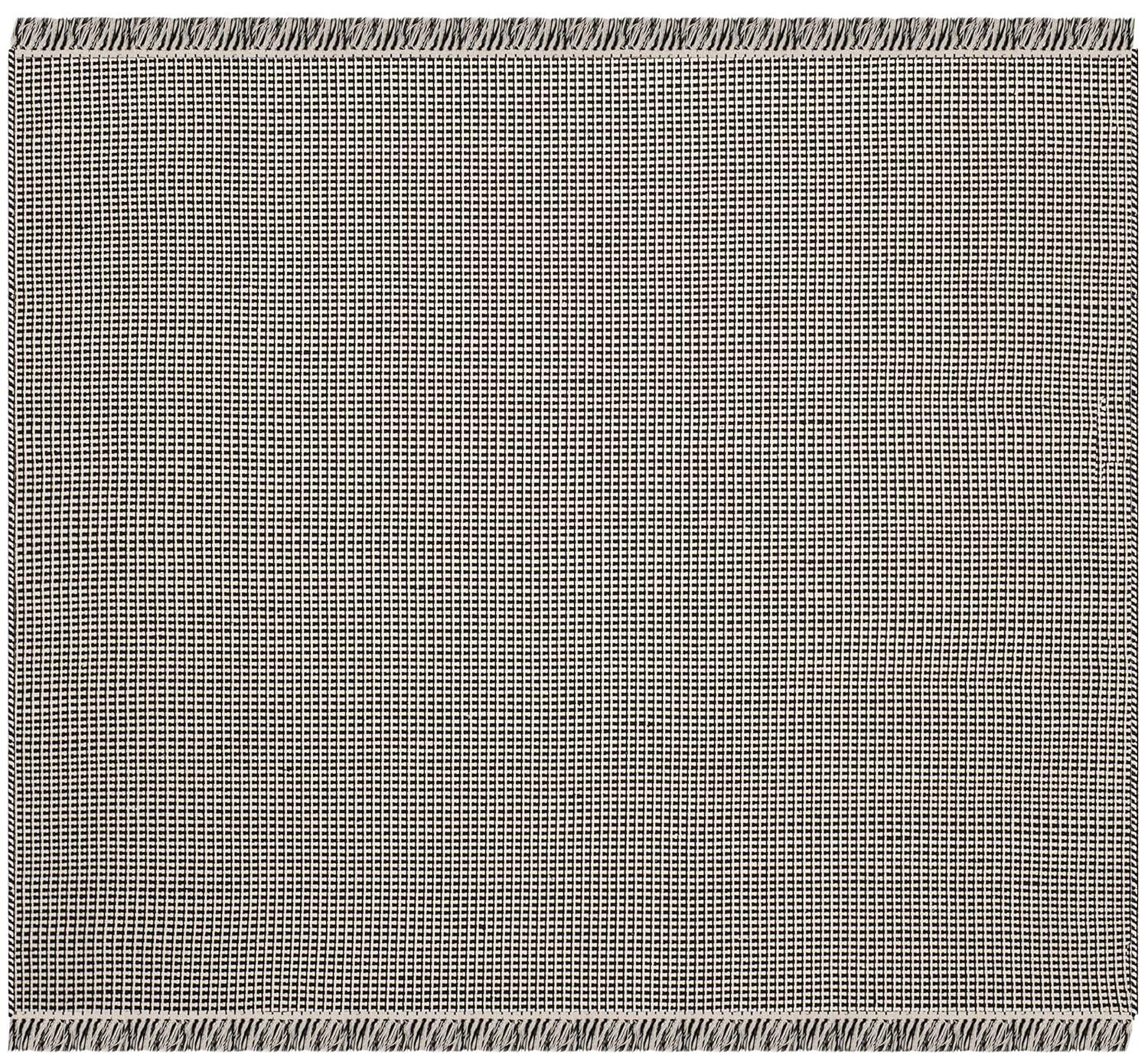 Montauk MTK340 Hand Woven Indoor Area Rug - Ivory/Black - 6'x6' - Safavieh