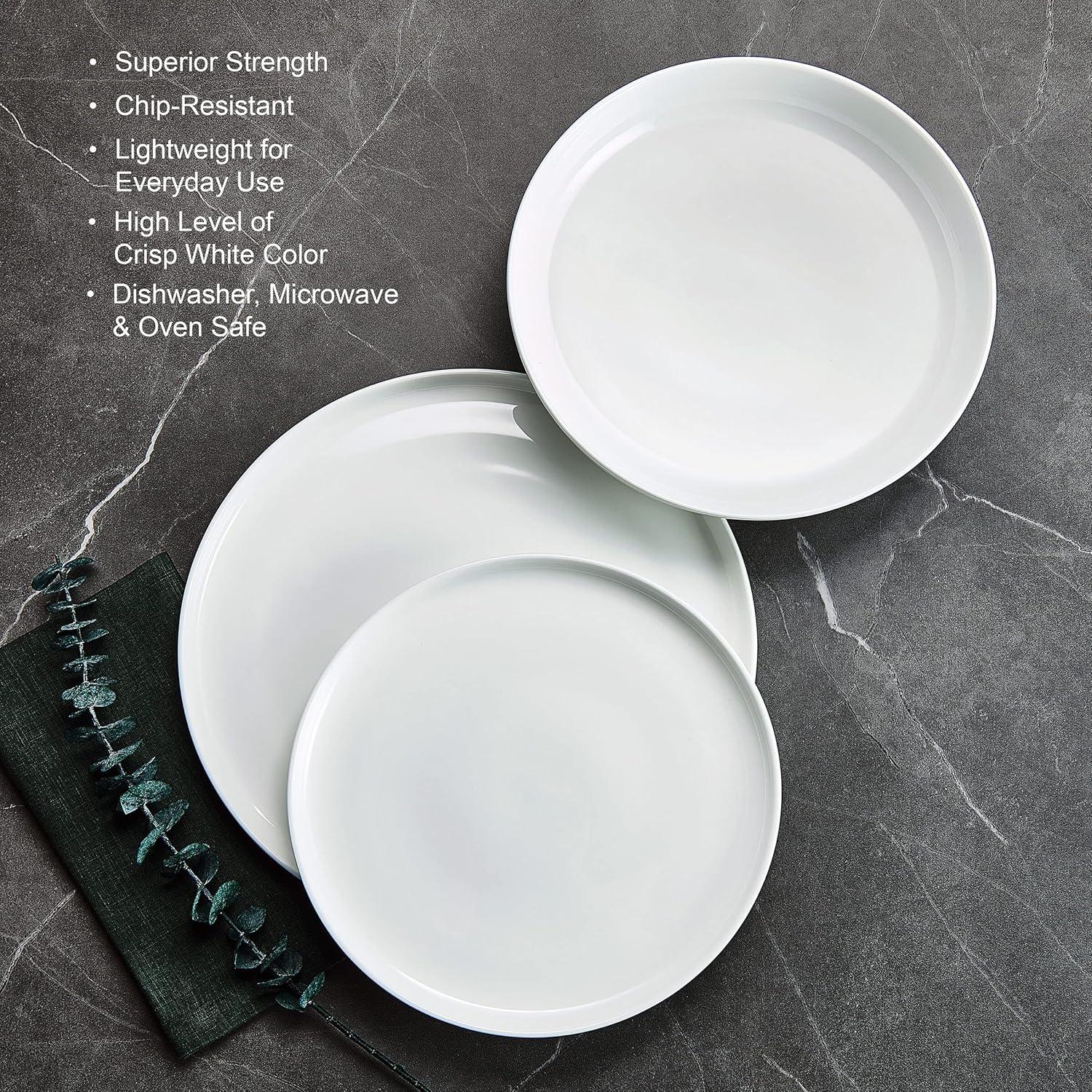 Mikasa Marion 12-Piece Lightweight Chip-Resistant Bone China Dinnerware Set, Service for 4